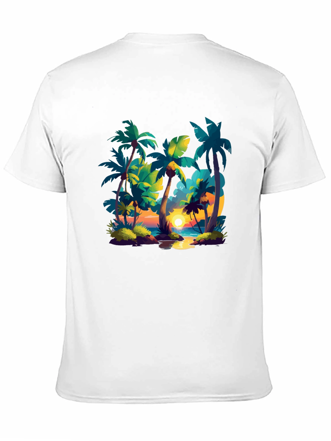 Black Tropical Sunset Tee - Island Vibes view 11