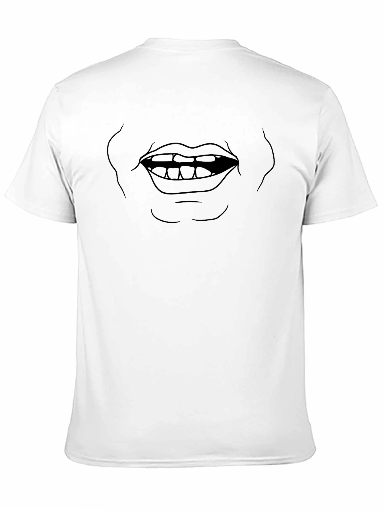 Black Funny Graphic Mouth Black T-Shirt view 11