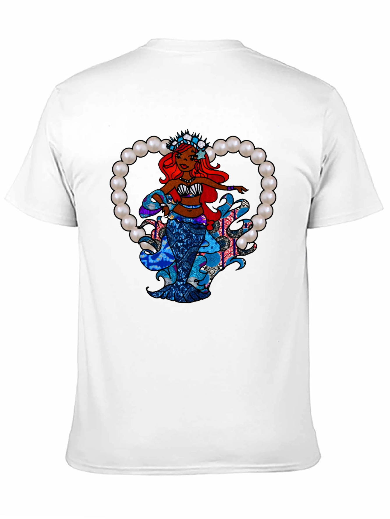 Black Mermaid Pearl Heart Graphic Tee view 11