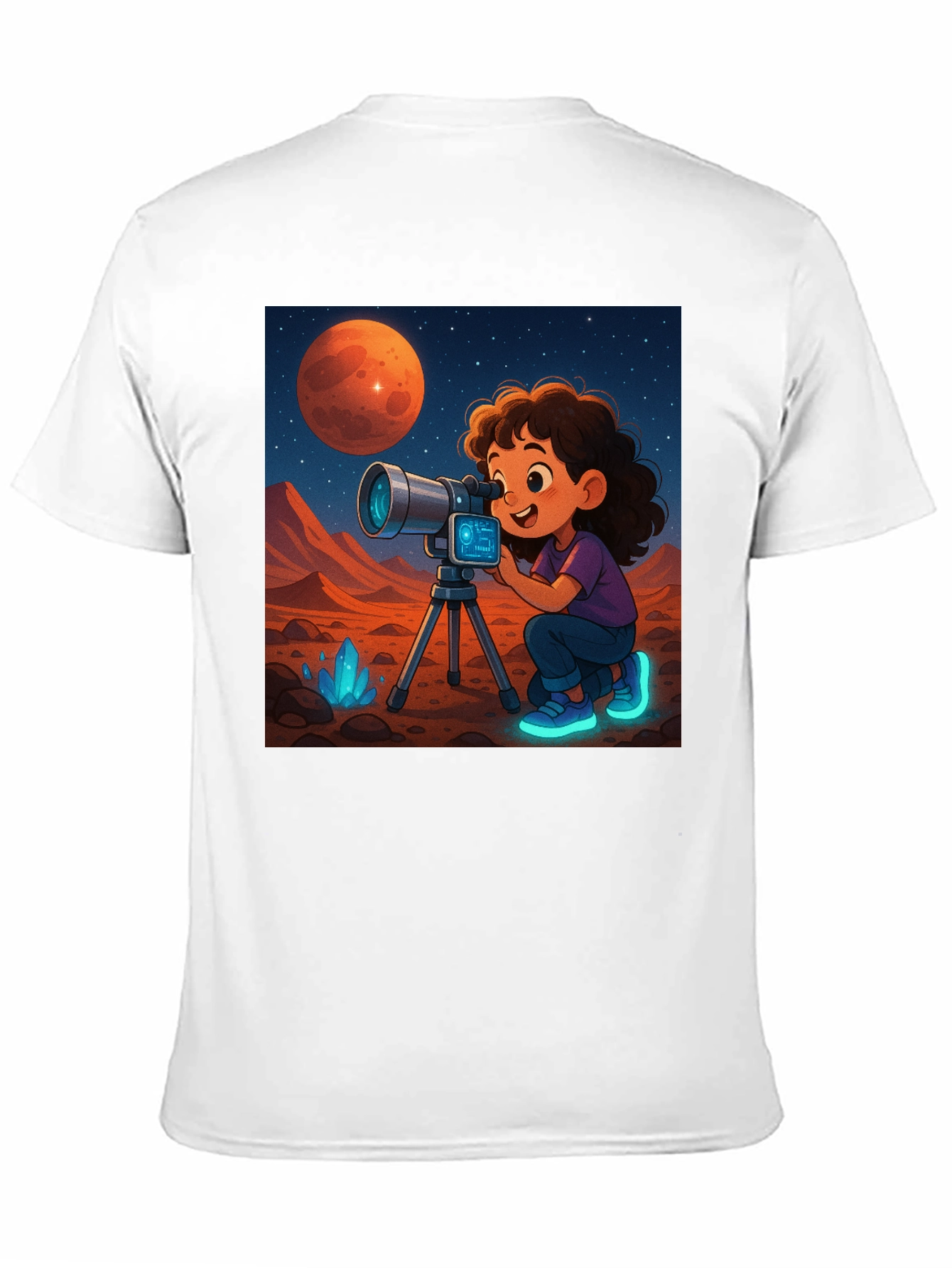 Black Mars Explorer Graphic Tee - Space Adventure Shirt view 11