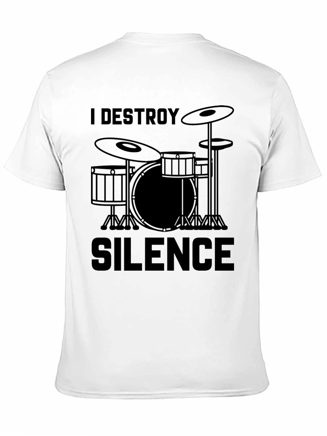 Black I Destroy Silence Drummer T-Shirt view 11