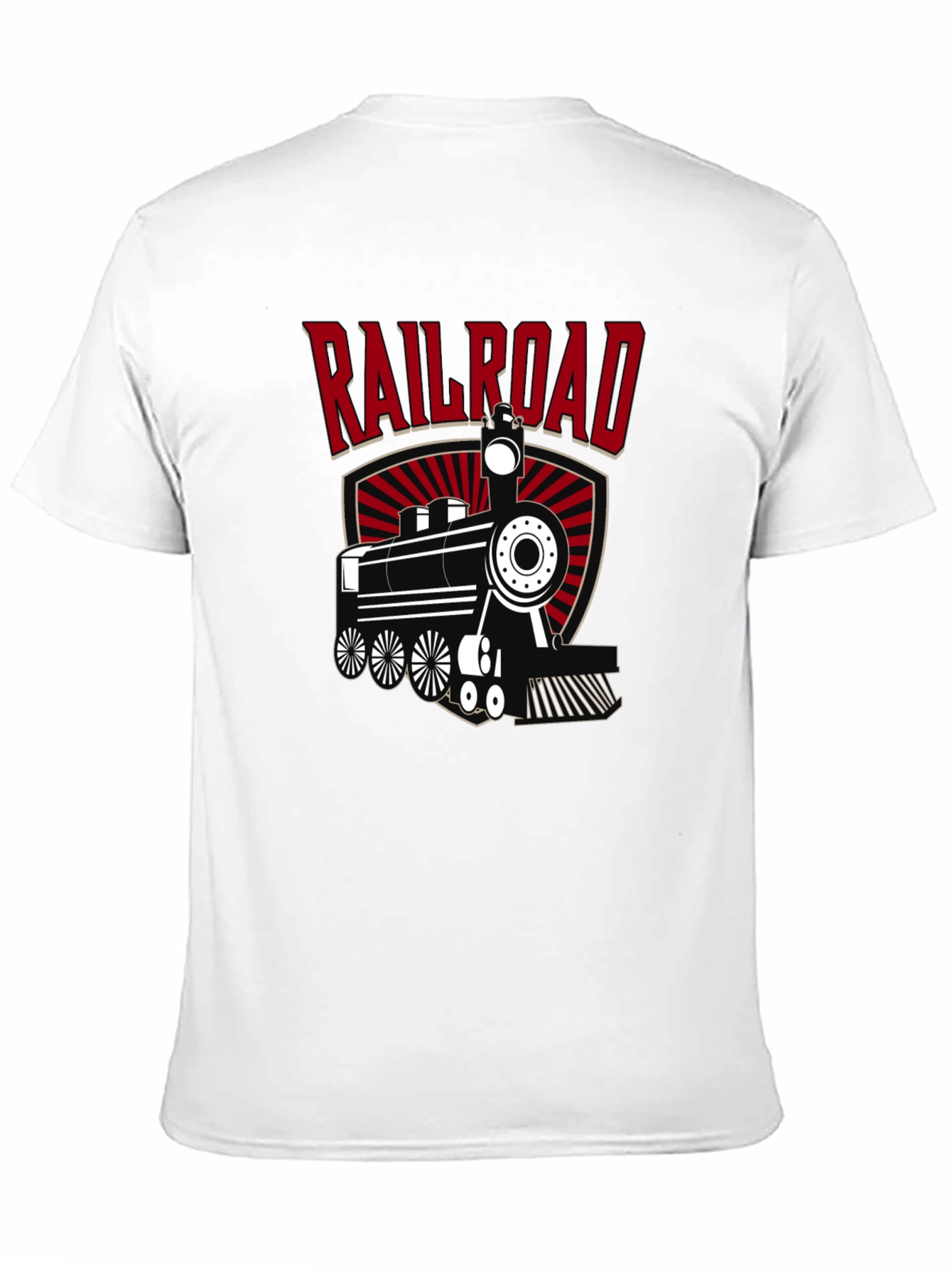 Black Railroad Train Graphic Tee - Cool Black T-Shirt view 11