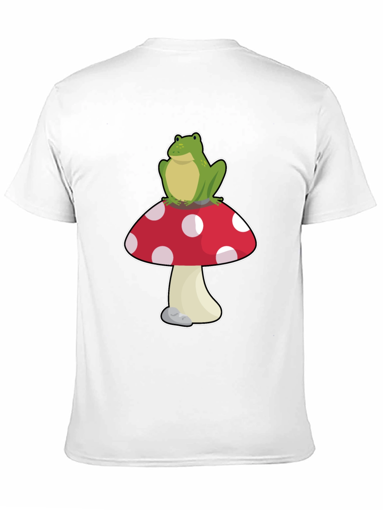 Black Frog on Mushroom T-Shirt - Black Cotton Tee view 11