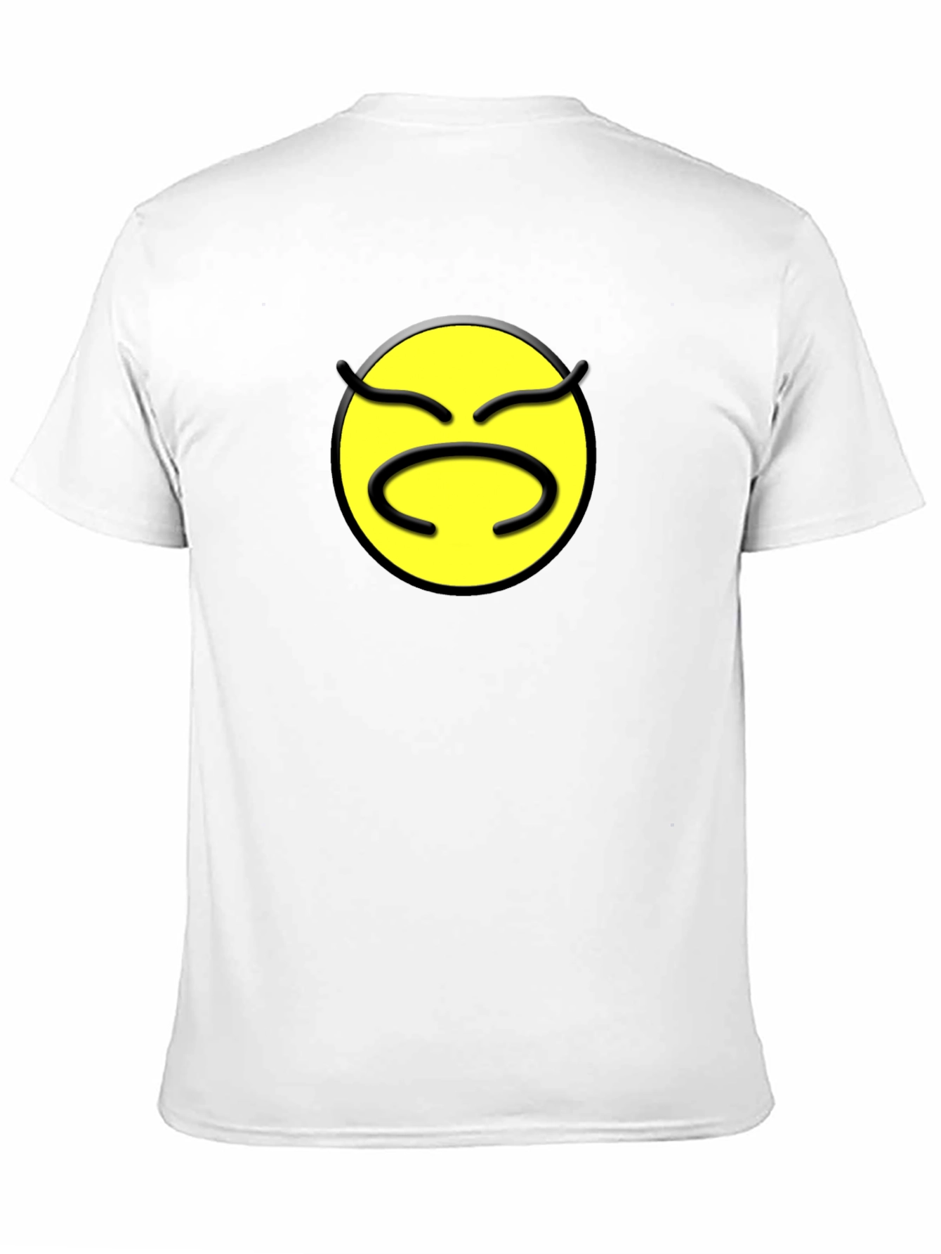 Black Grumpy Emoji Black T-Shirt - Express Your Mood! view 11