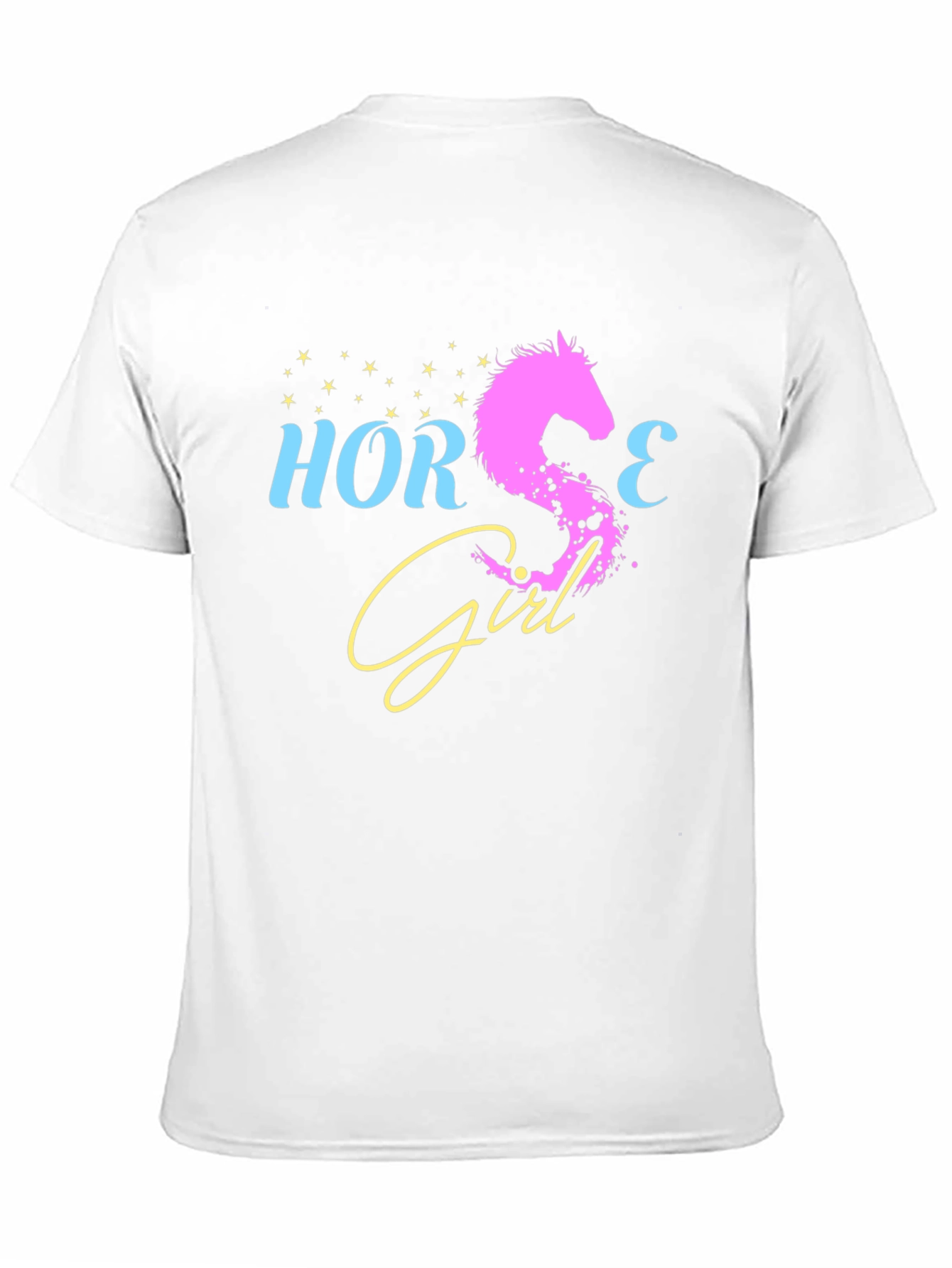 Black Horse Girl Graphic Tee - Black Cotton T-Shirt view 11