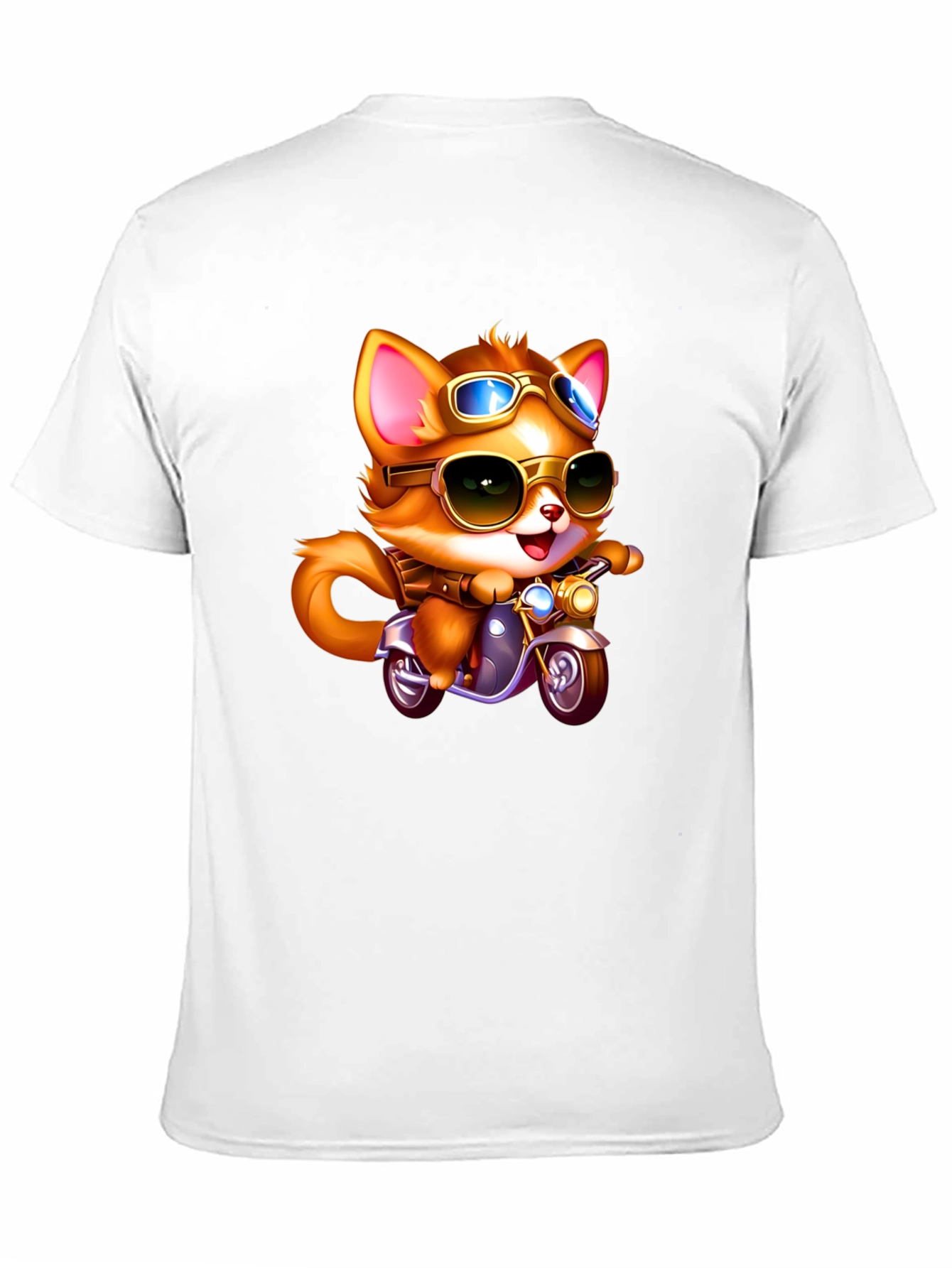 Black Cool Cat Biker T-Shirt - Ride in Style! view 11