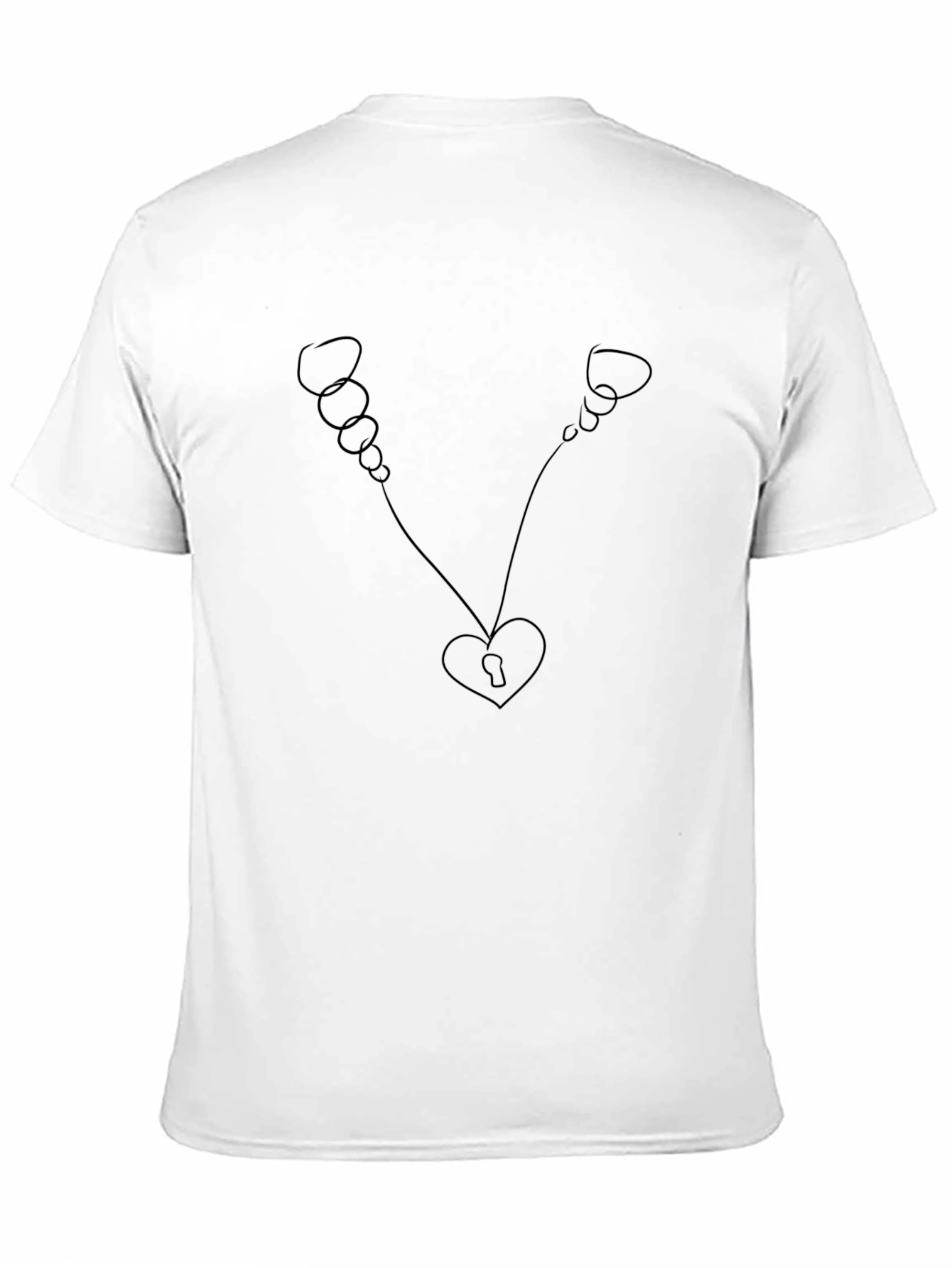 Heart Lock & Key T-Shirt - Modern Minimalist Tee - 11