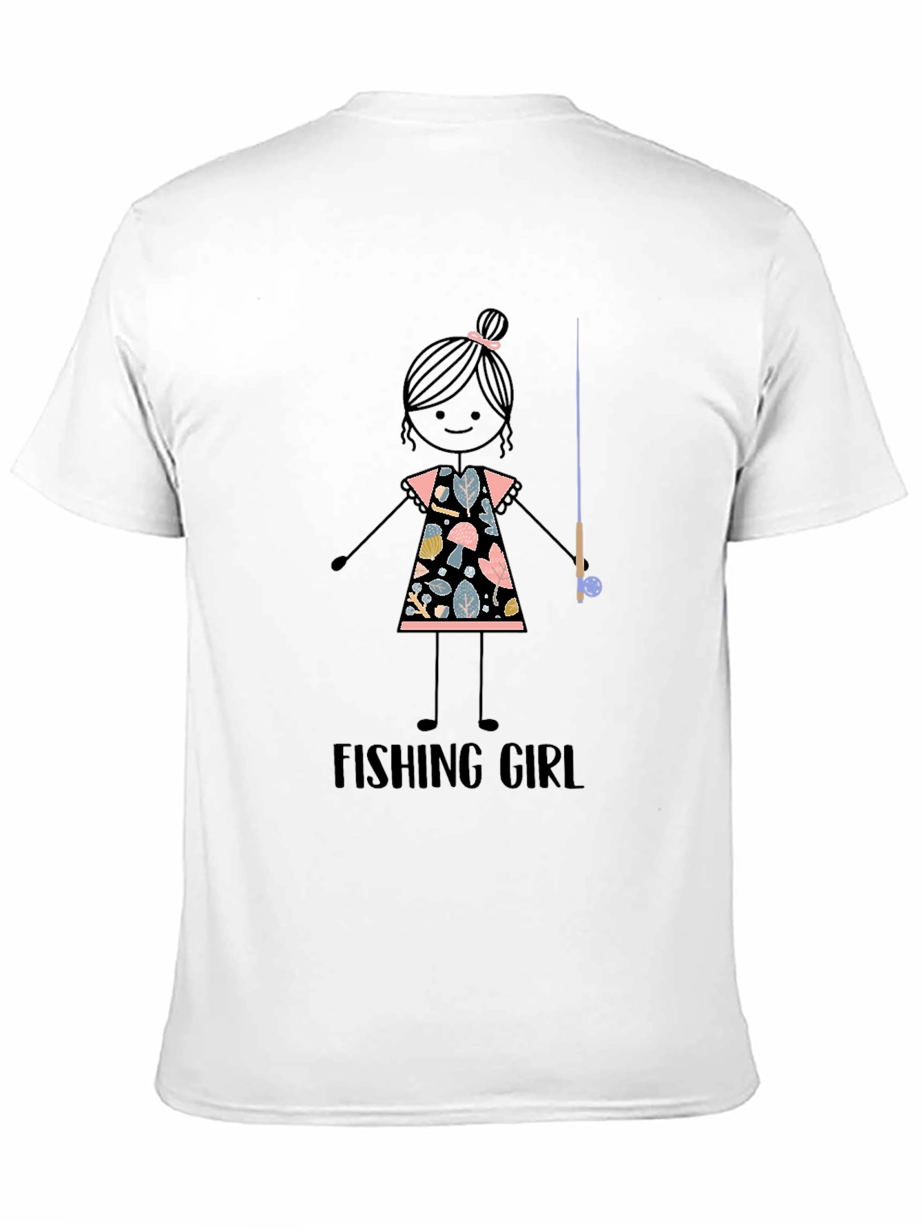 Black Fishing Girl Graphic Tee - Stylish Angler T-Shirt view 11