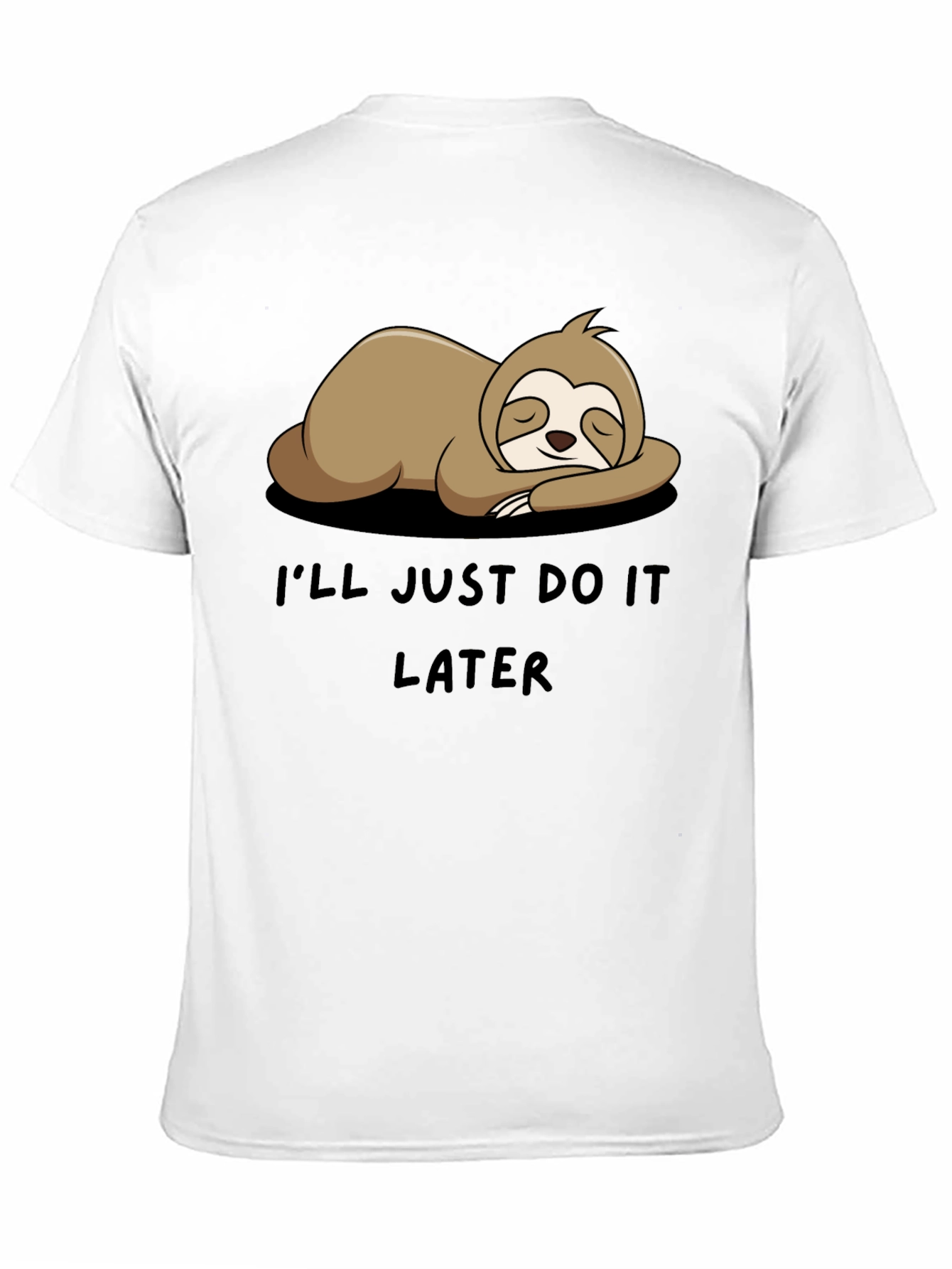 Black Sloth Do It Later Funny Graphic Tee view 11