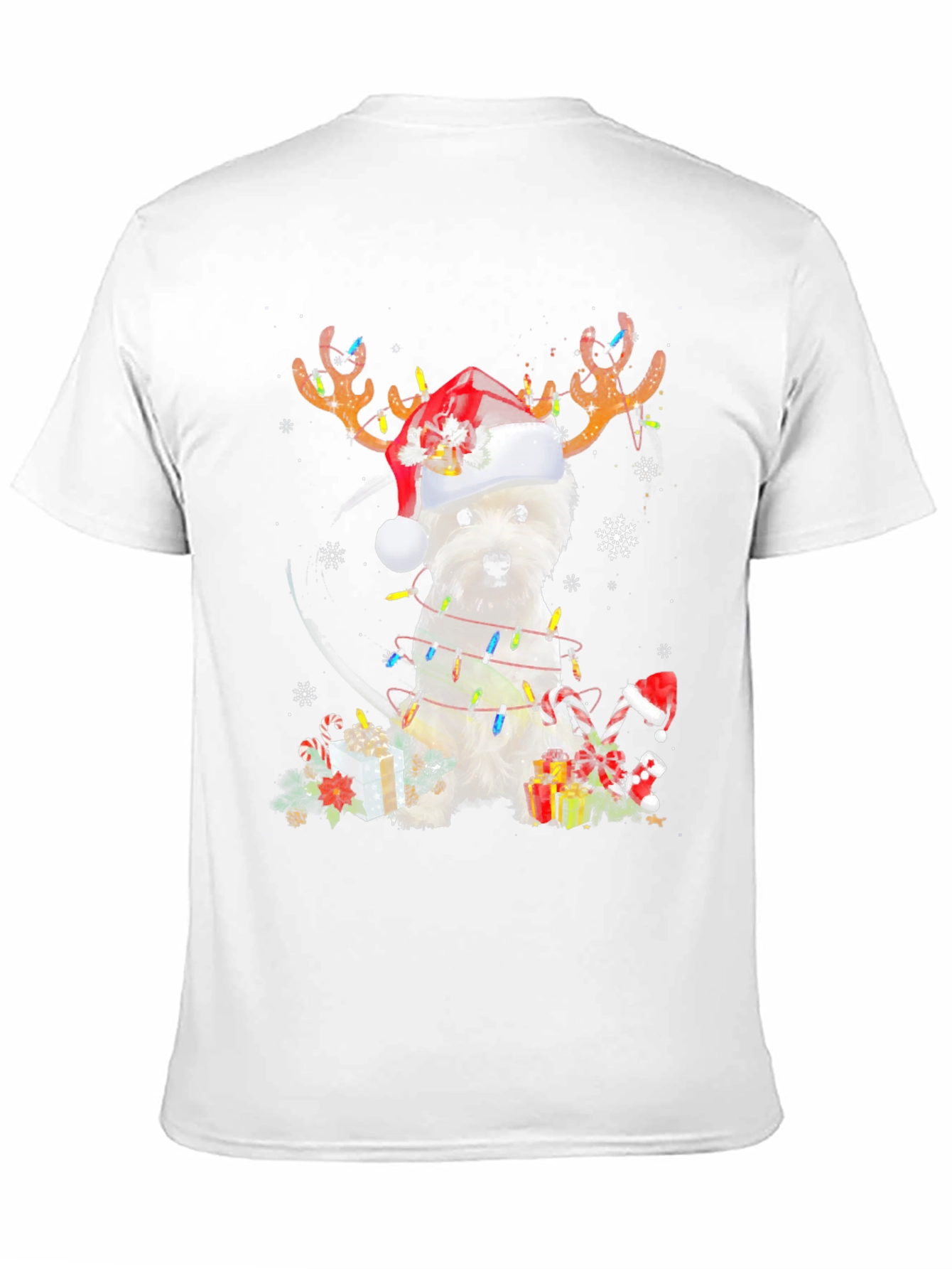 Dog Christmas T-Shirt - Reindeer Antlers Santa Hat - 11