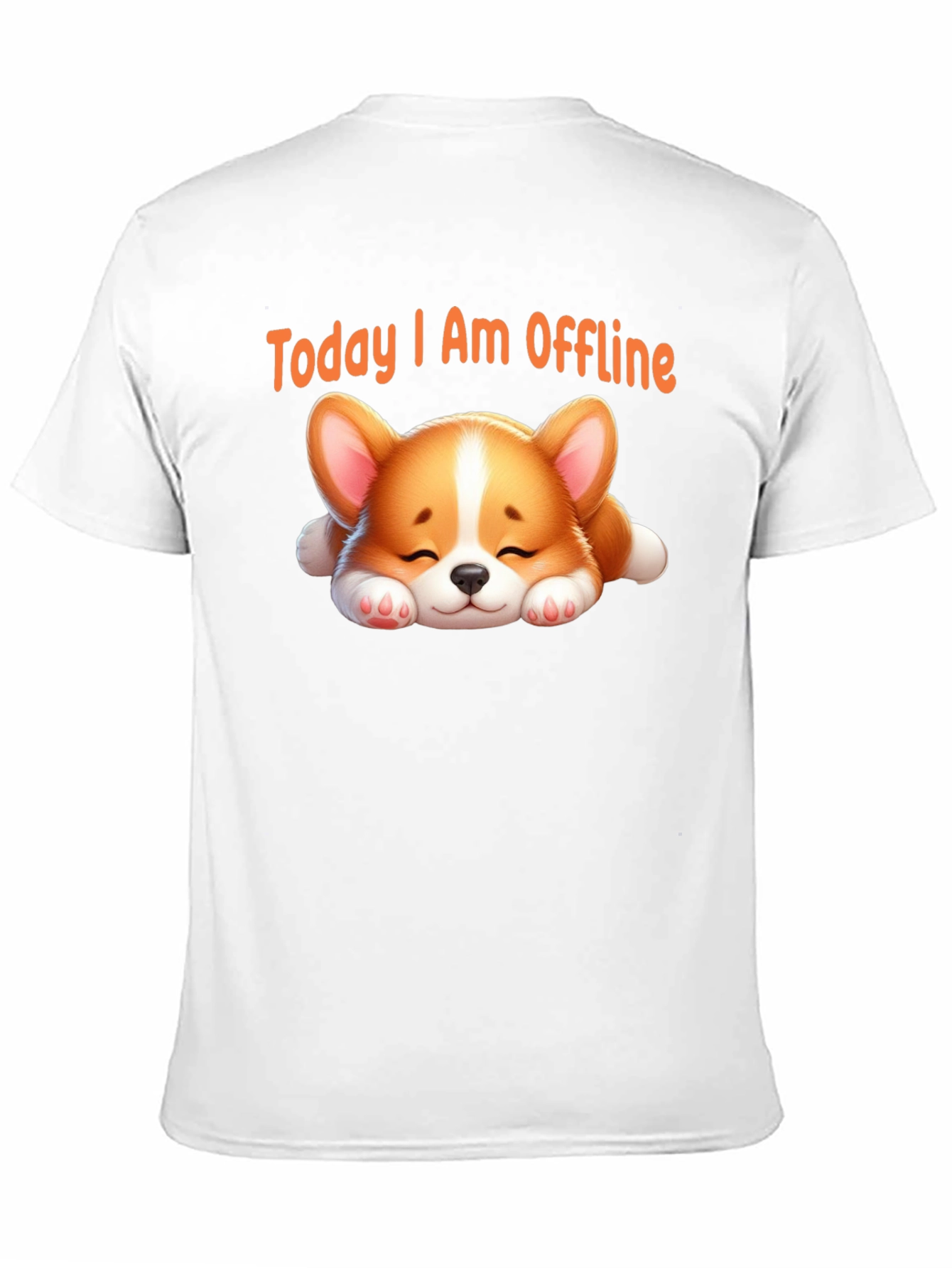 Black Today I Am Offline T-Shirt - Cute Sleeping Corgi view 11