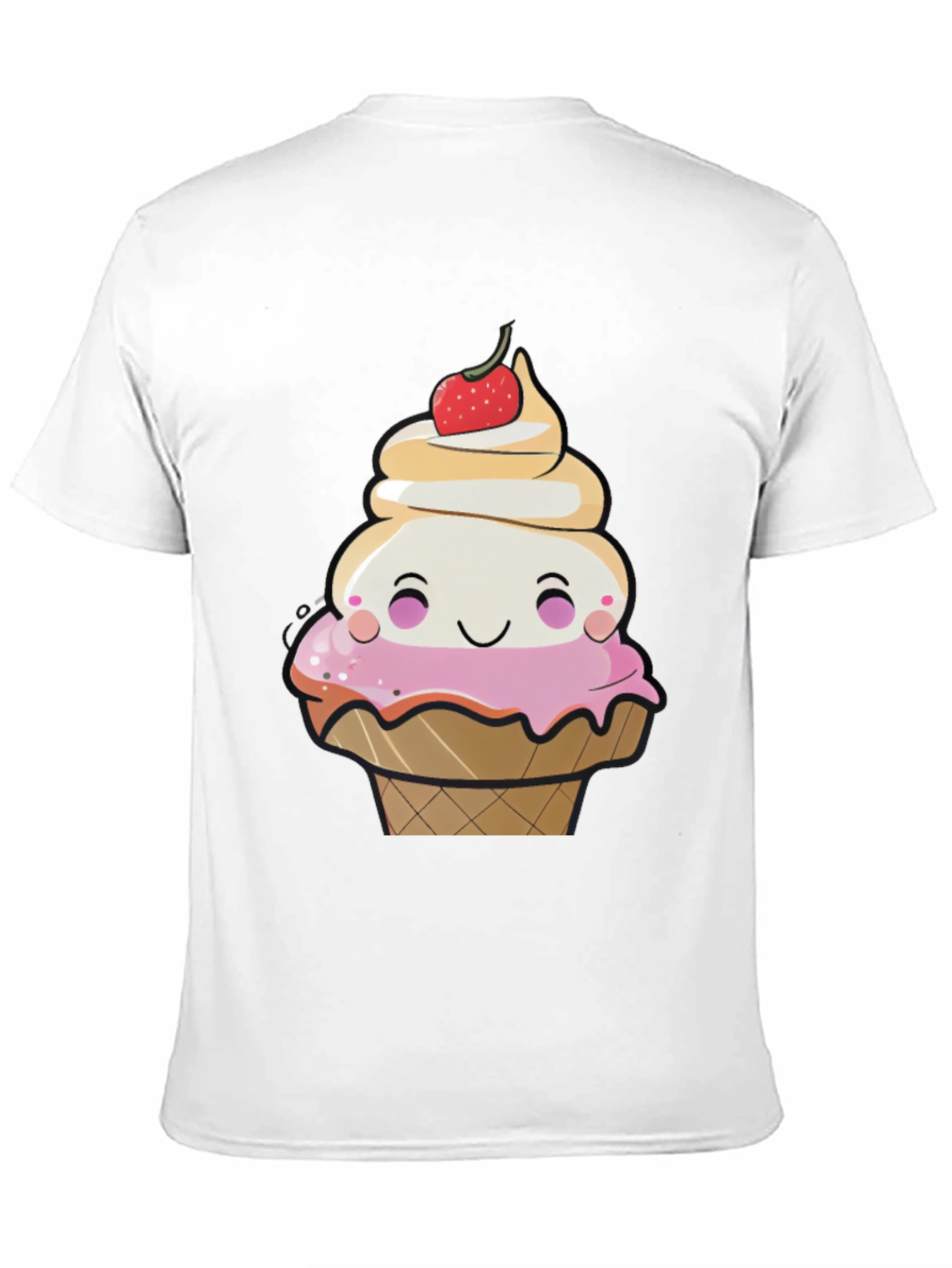 Black Cute Ice Cream Cone Graphic T-Shirt view 11
