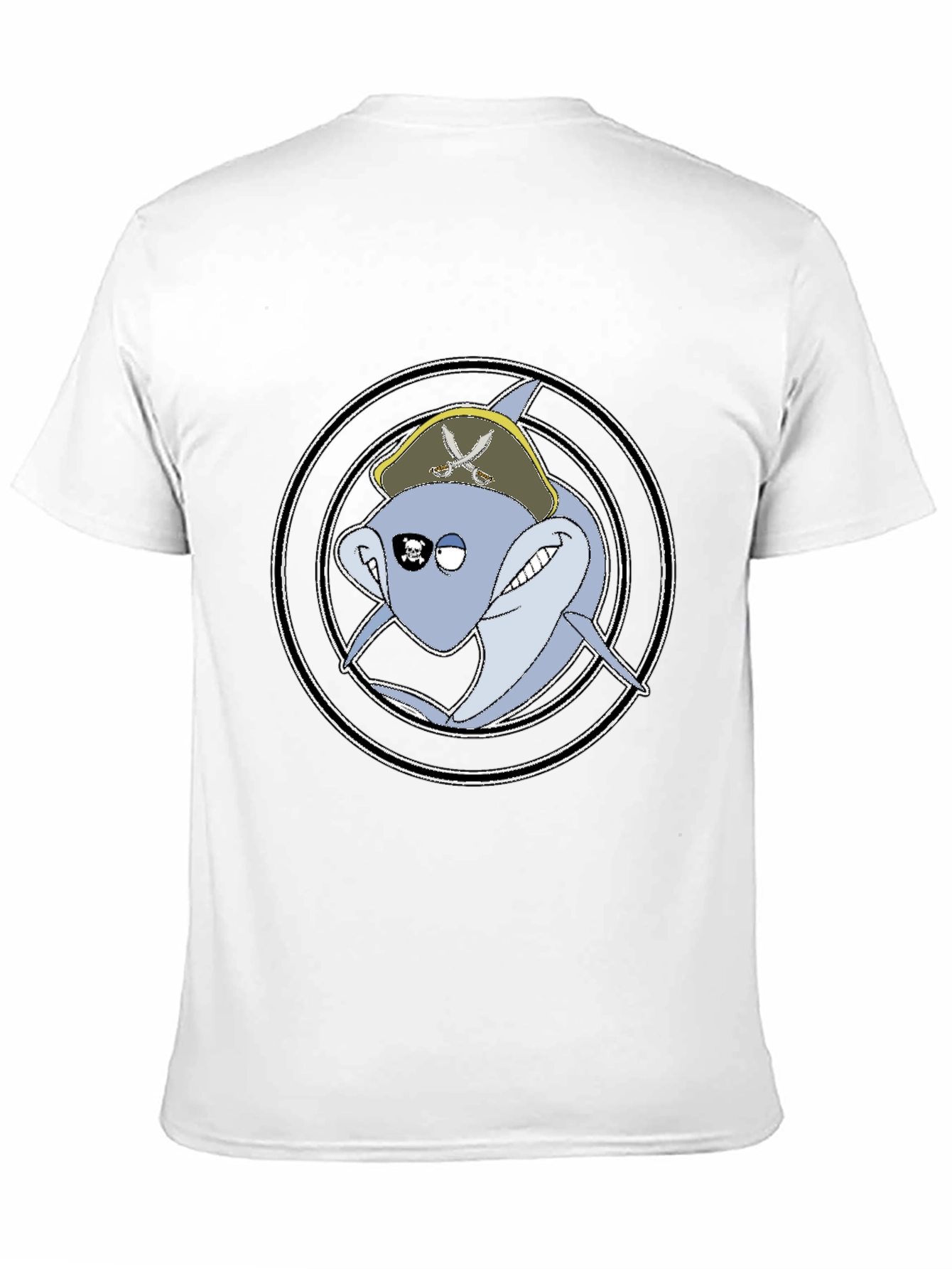 Black Pirate Shark Graphic Tee - Men's Black T-Shirt view 11