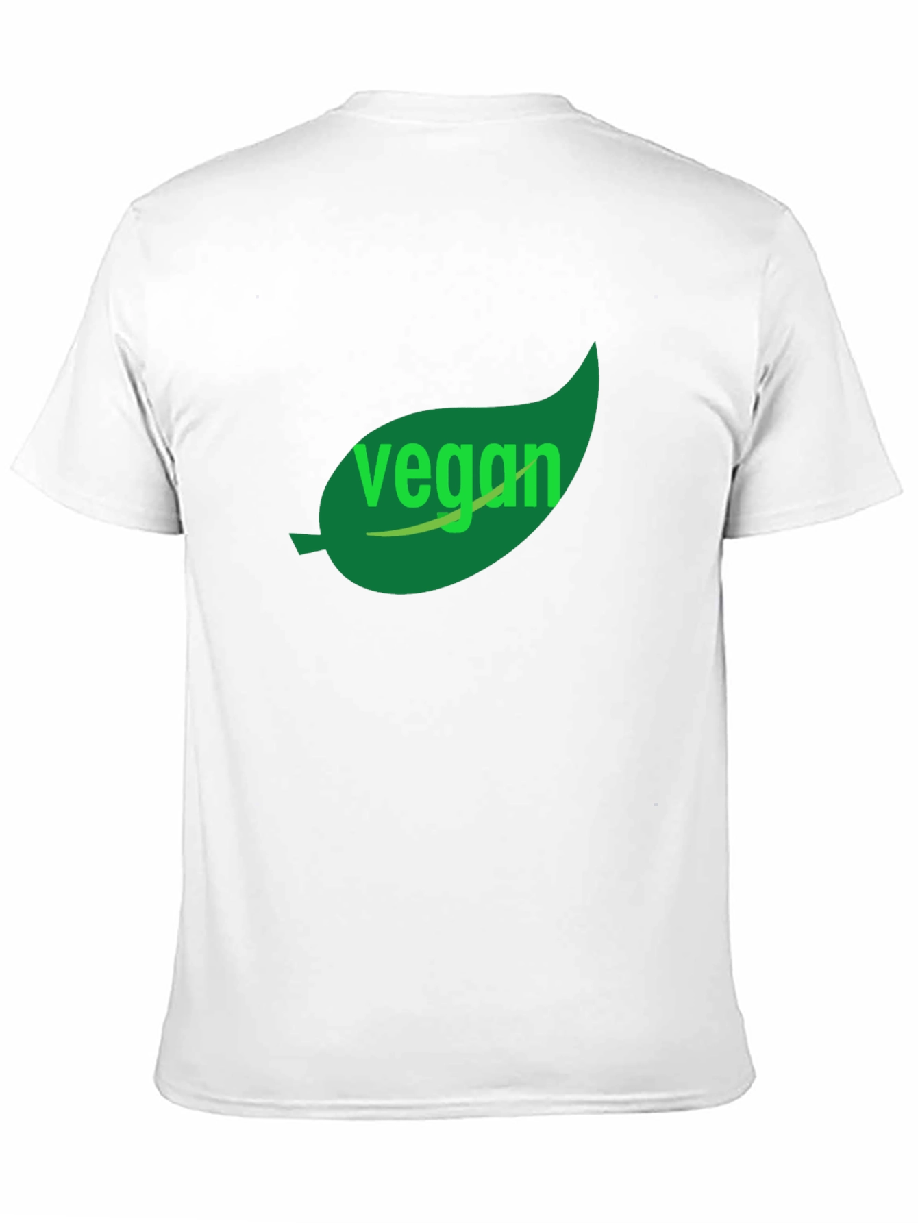 Black Vegan T-Shirt - Green Leaf Design, Black Cotton view 11