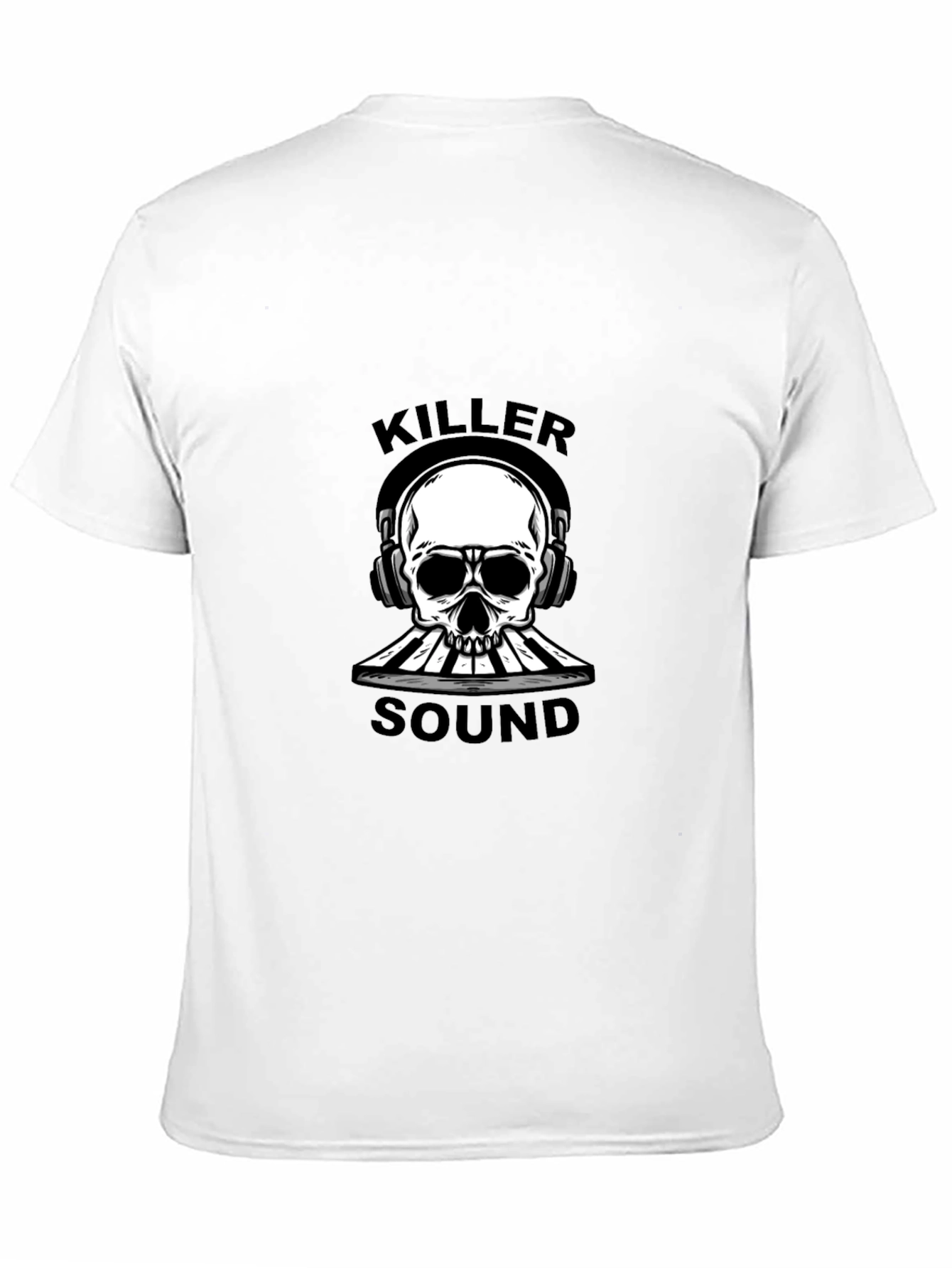 Black Killer Sound Skull Graphic Tee view 11