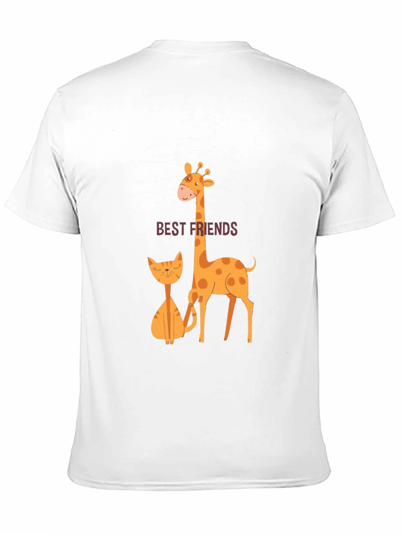 Black Best Friends Giraffe and Cat T-Shirt view 11