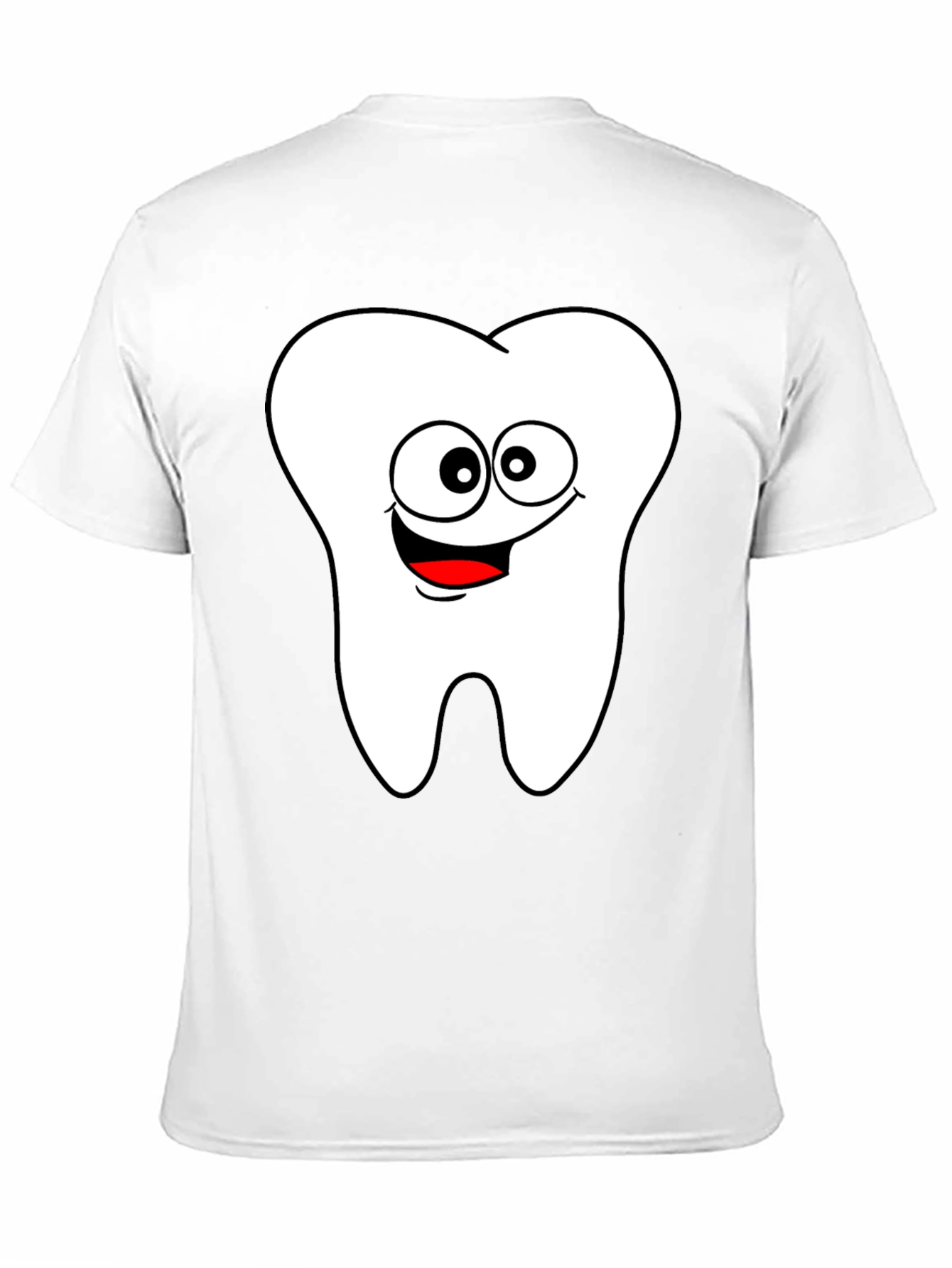 Black Cartoon Tooth Graphic Black T-Shirt view 11