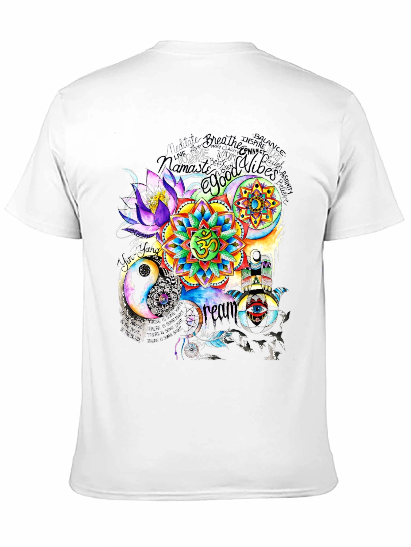 Black Om Mandala Print T-Shirt view 11