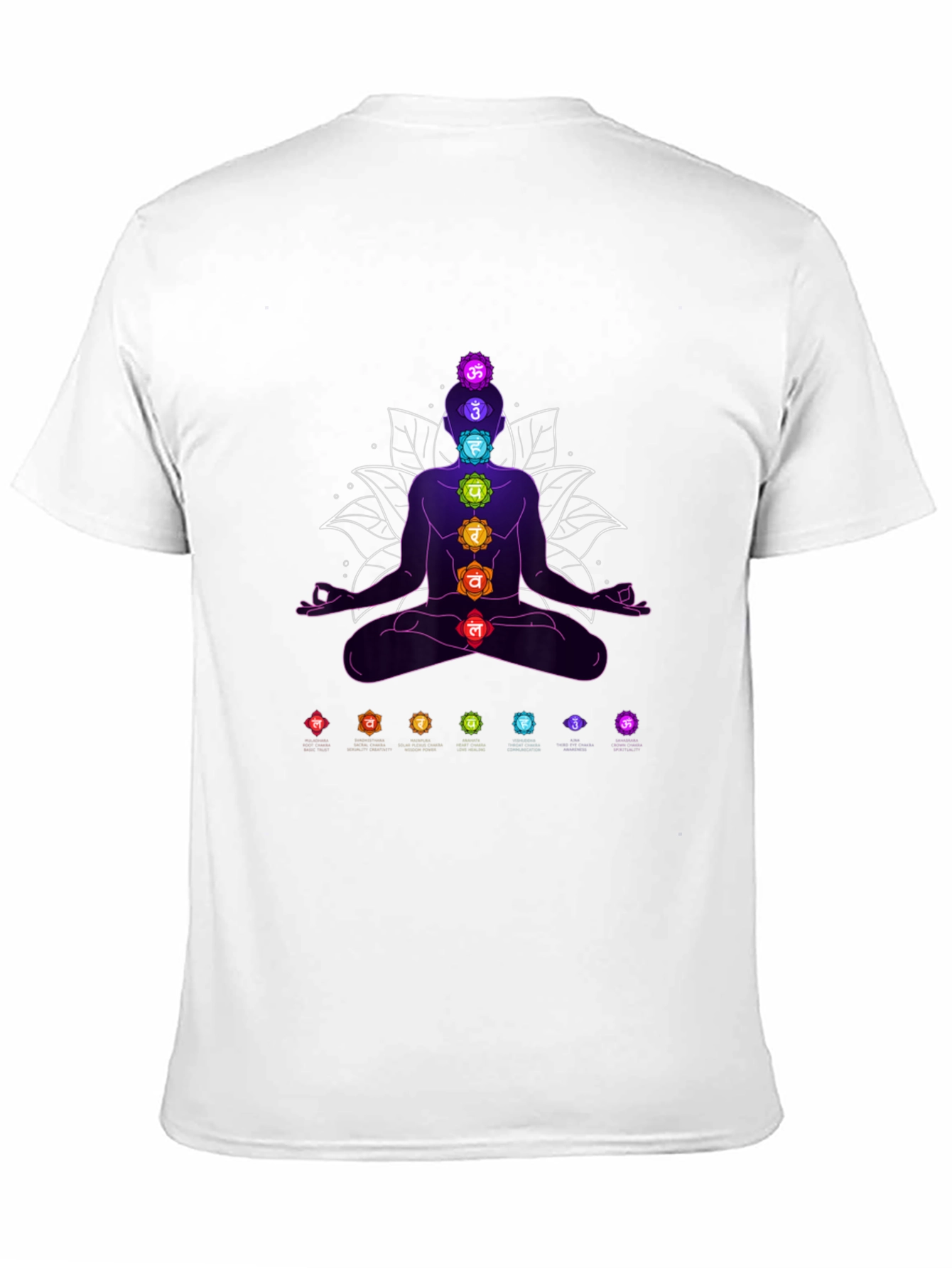 Black Chakra Meditation T-Shirt - Spiritual Design view 11
