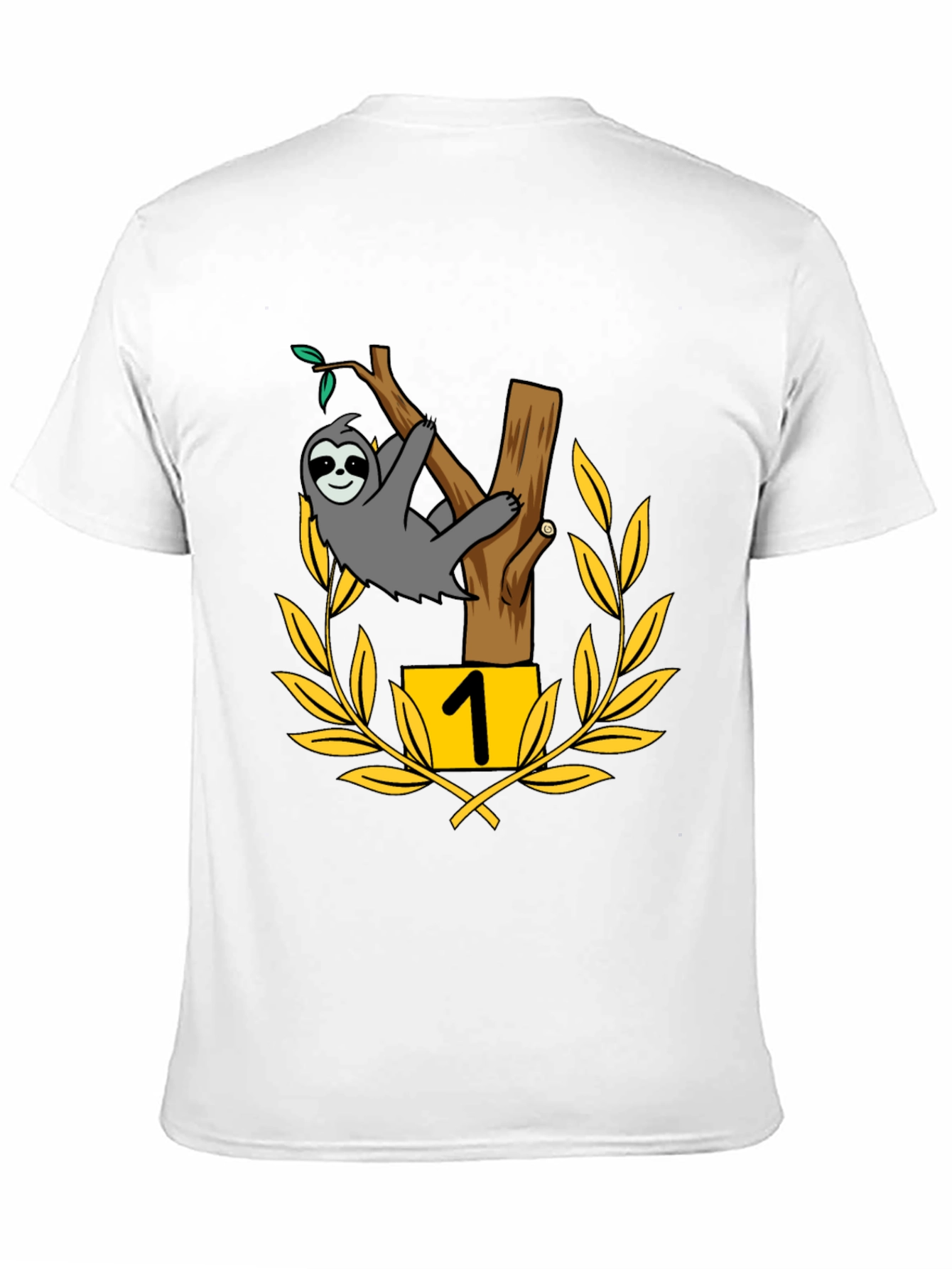 Black Sloth Number One Graphic Tee - Black Cotton T-Shirt view 11