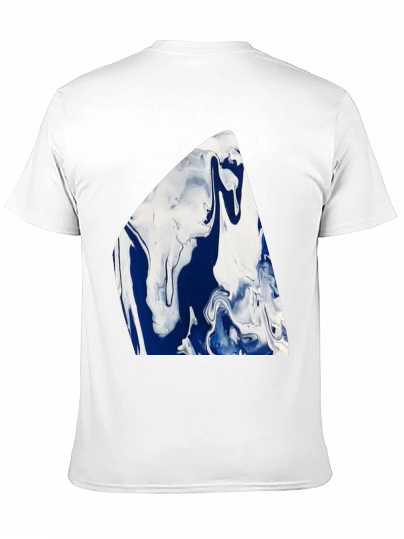 Abstract Blue & White Marble Graphic Tee - 11