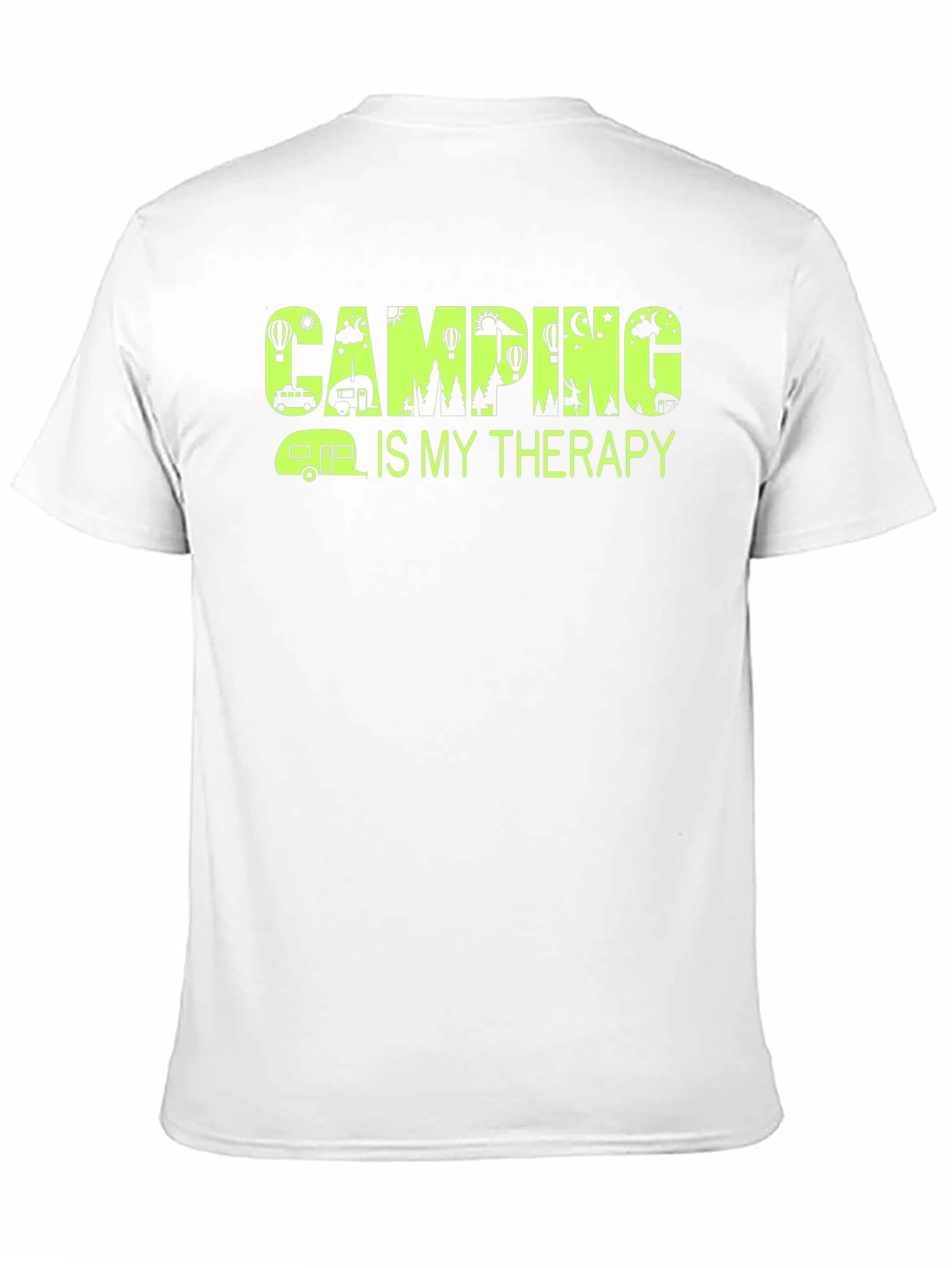 Black Camping Is My Therapy T-Shirt - Black view 11