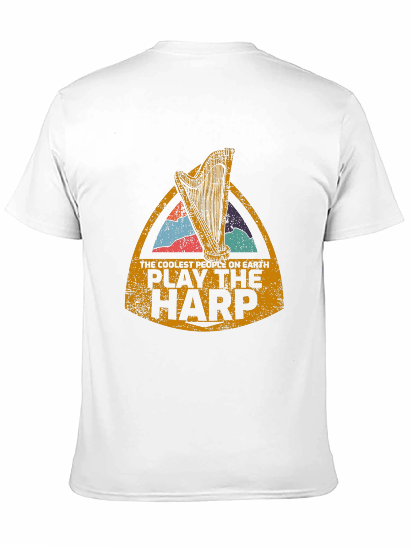 Black Coolest People Play Harp T-Shirt view 11