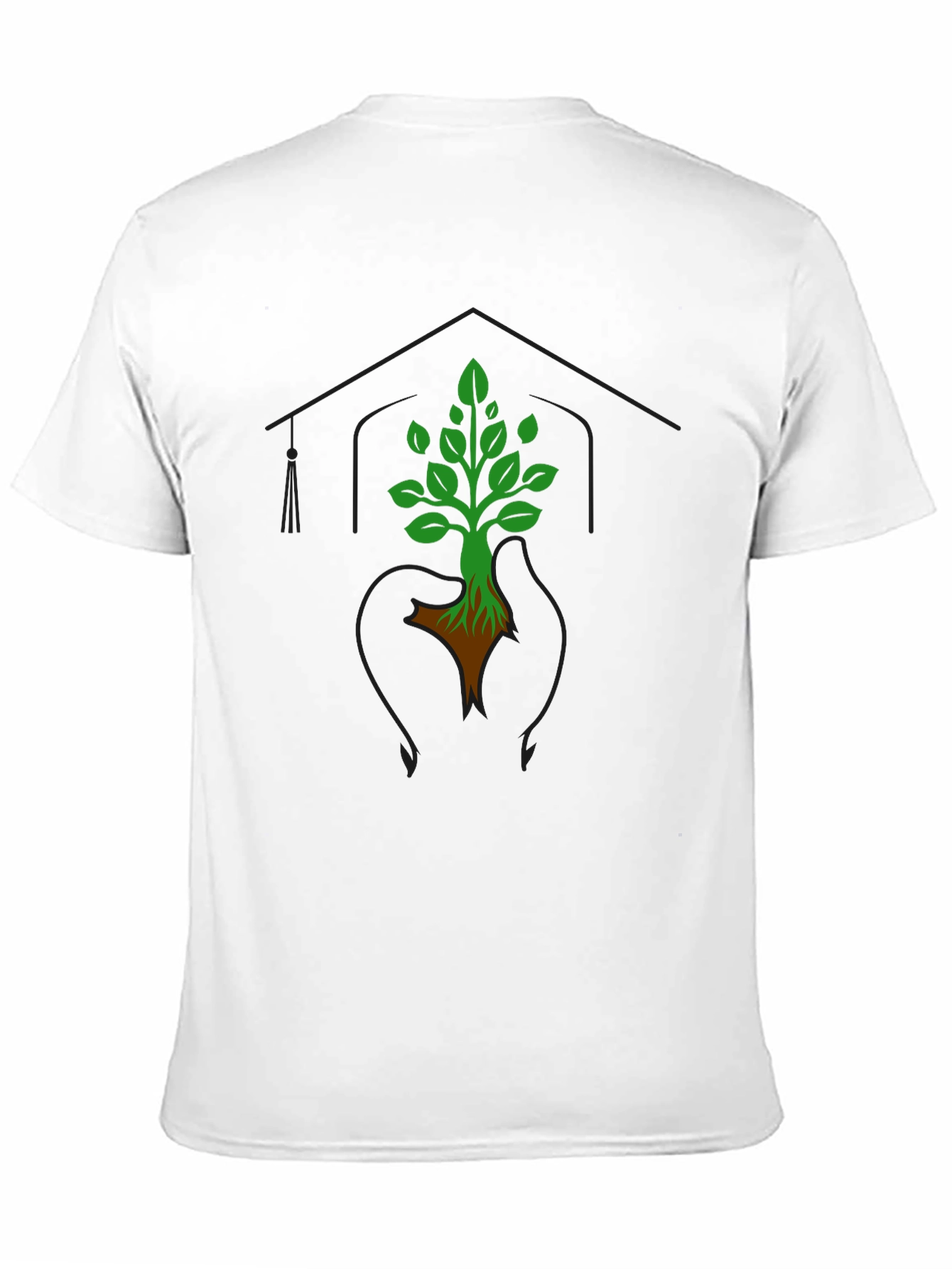 Black Eco-Friendly Tree Graphic Tee - Nature Advocate Shirt view 11