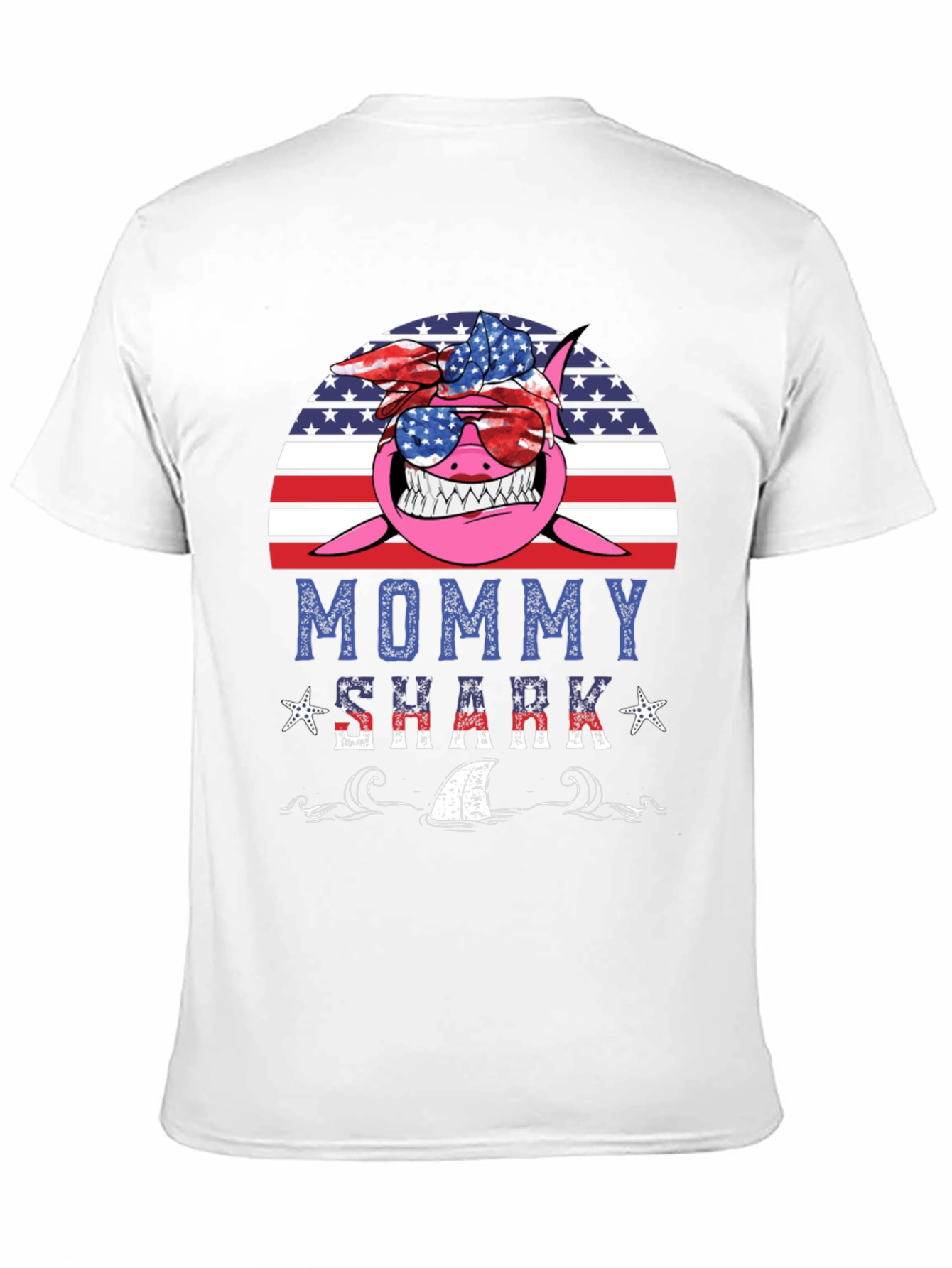 Black Mommy Shark USA Graphic Tee view 11