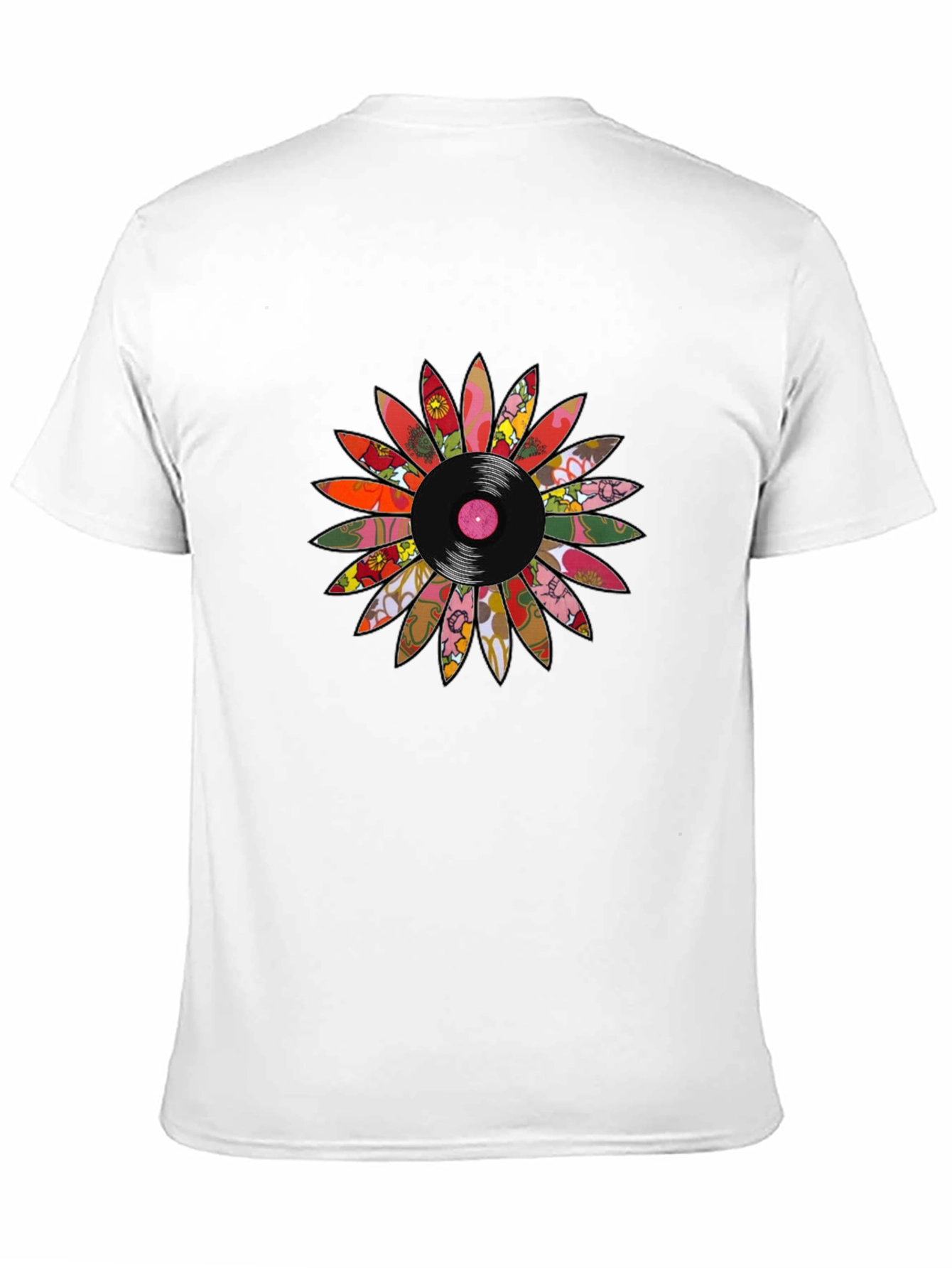 Black Retro Vinyl Flower Graphic Tee view 11