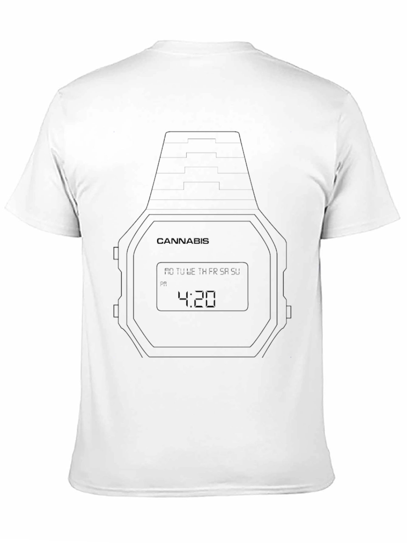 Black Cannabis 4:20 Watch Graphic Black T-Shirt view 11
