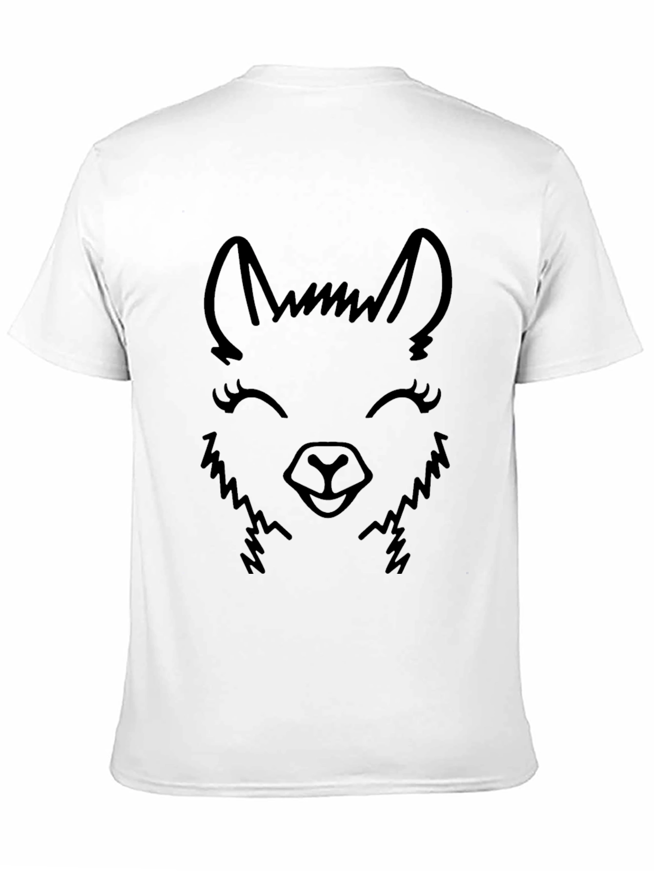 Black Llama Face Graphic Tee - Black Cotton Blend view 11