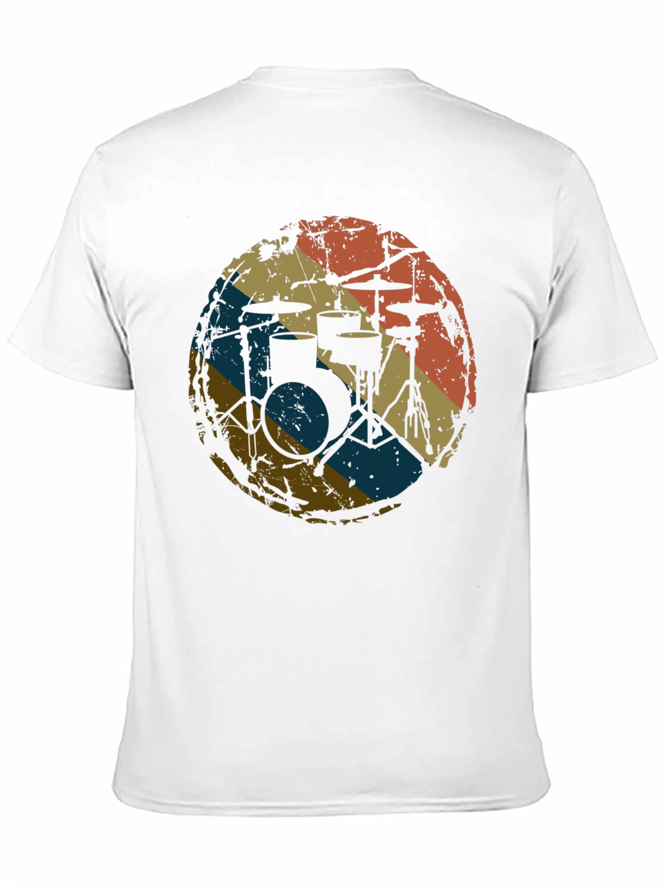 Black Vintage Drum Kit T-Shirt - Retro Style Music Tee view 11