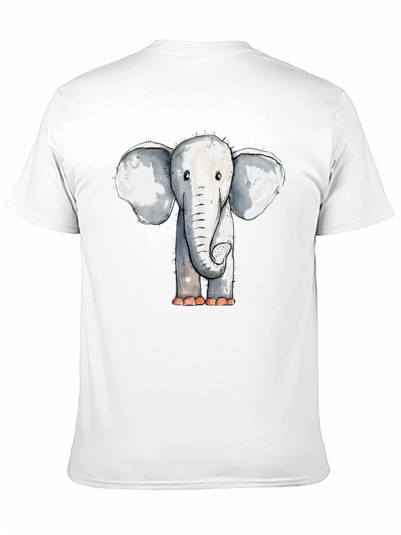 Black Cute Elephant Graphic Tee - Unisex Black T-Shirt view 11