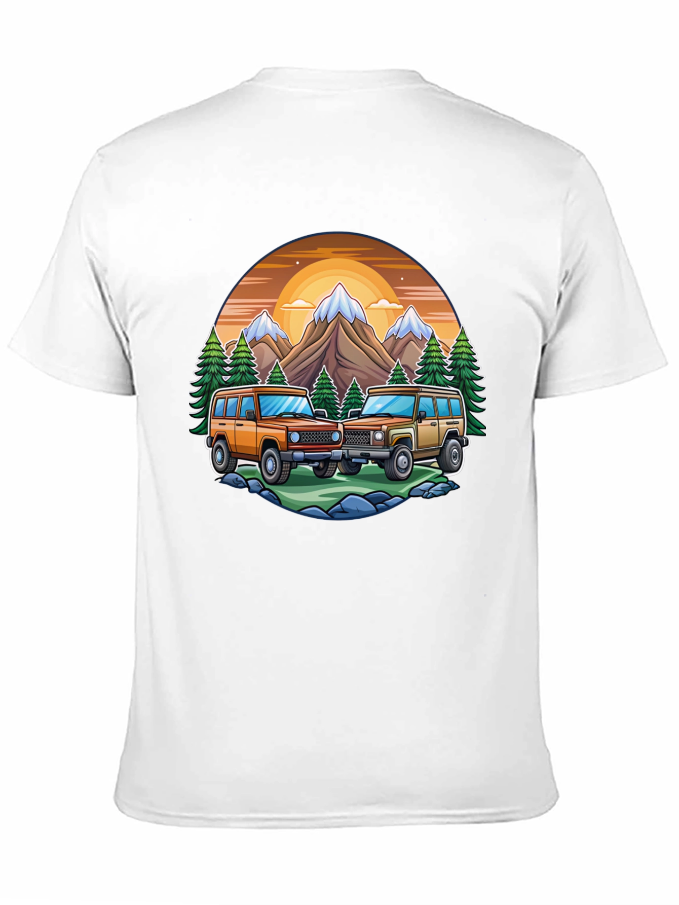 Black Off-Road Adventure T-Shirt - Mountain Scene view 11