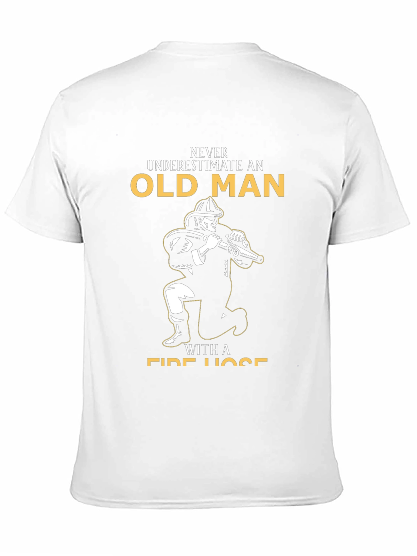 Black Old Man Fire Hose Black Graphic Tee view 11