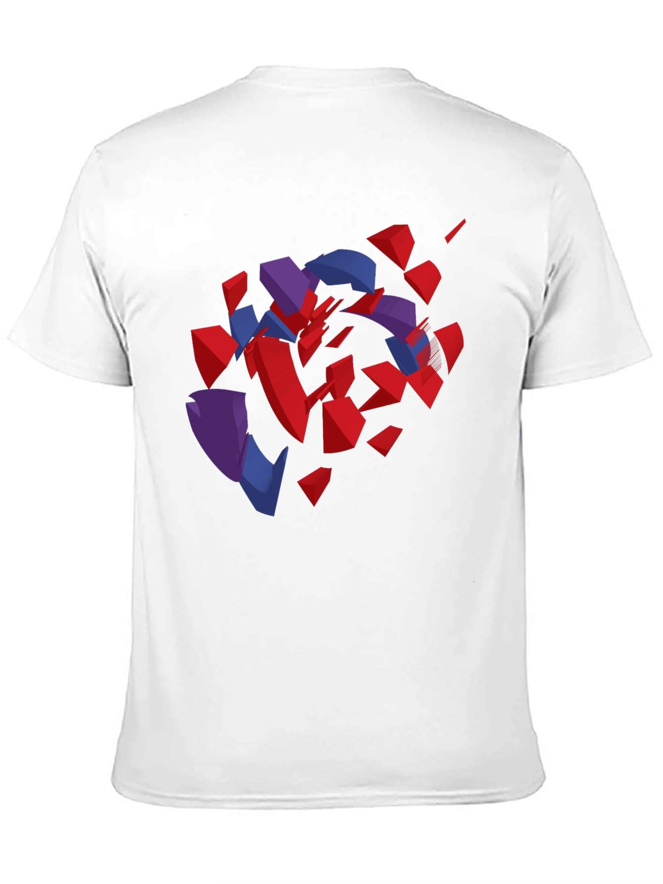 Black Abstract Geometric Graphic Print Black T-Shirt view 11