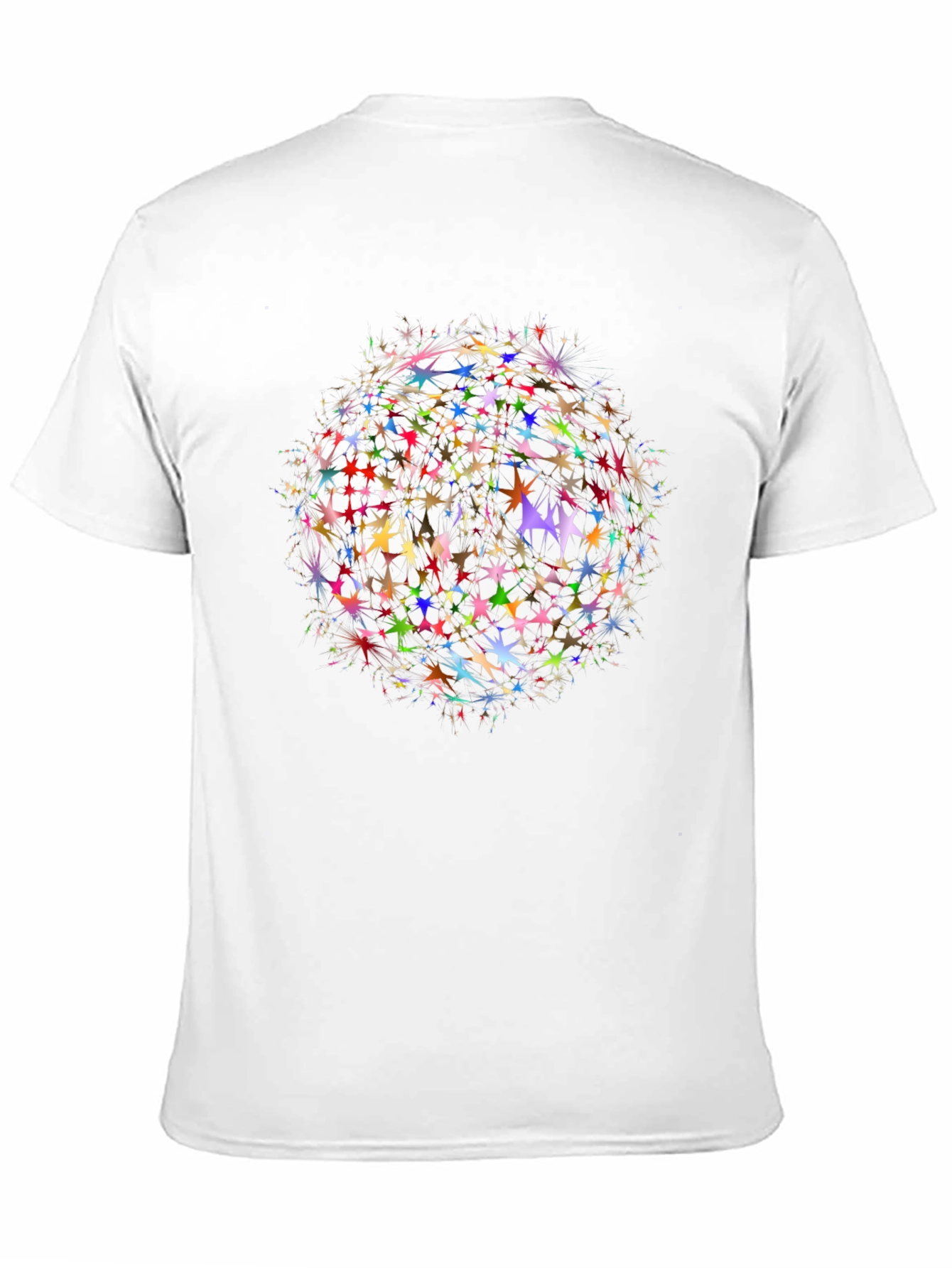 Black Men's Black Tee with Colorful Starburst Design view 11