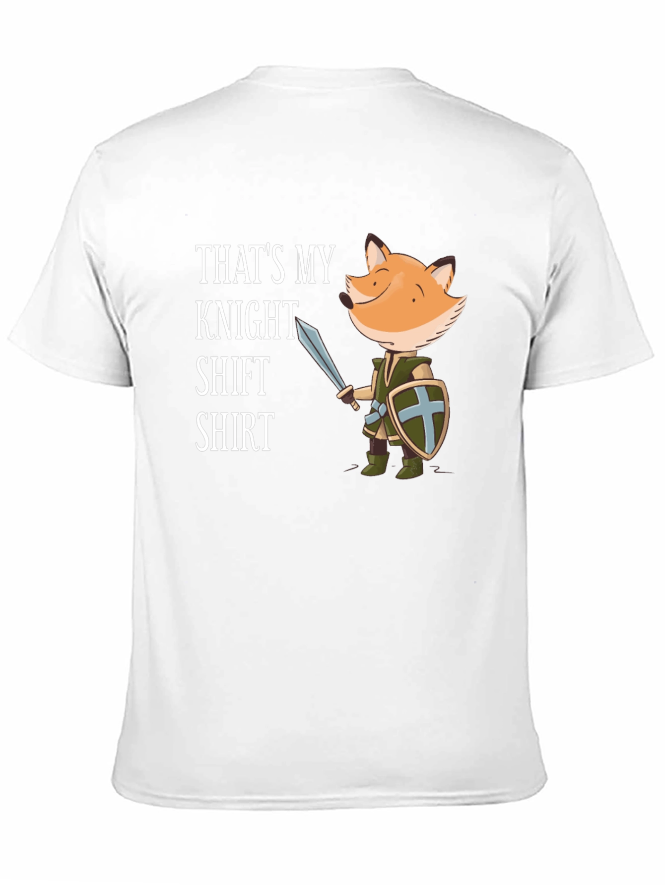 Black Funny Fox Knight T-Shirt - "That's My Knight Shift Shirt" view 11