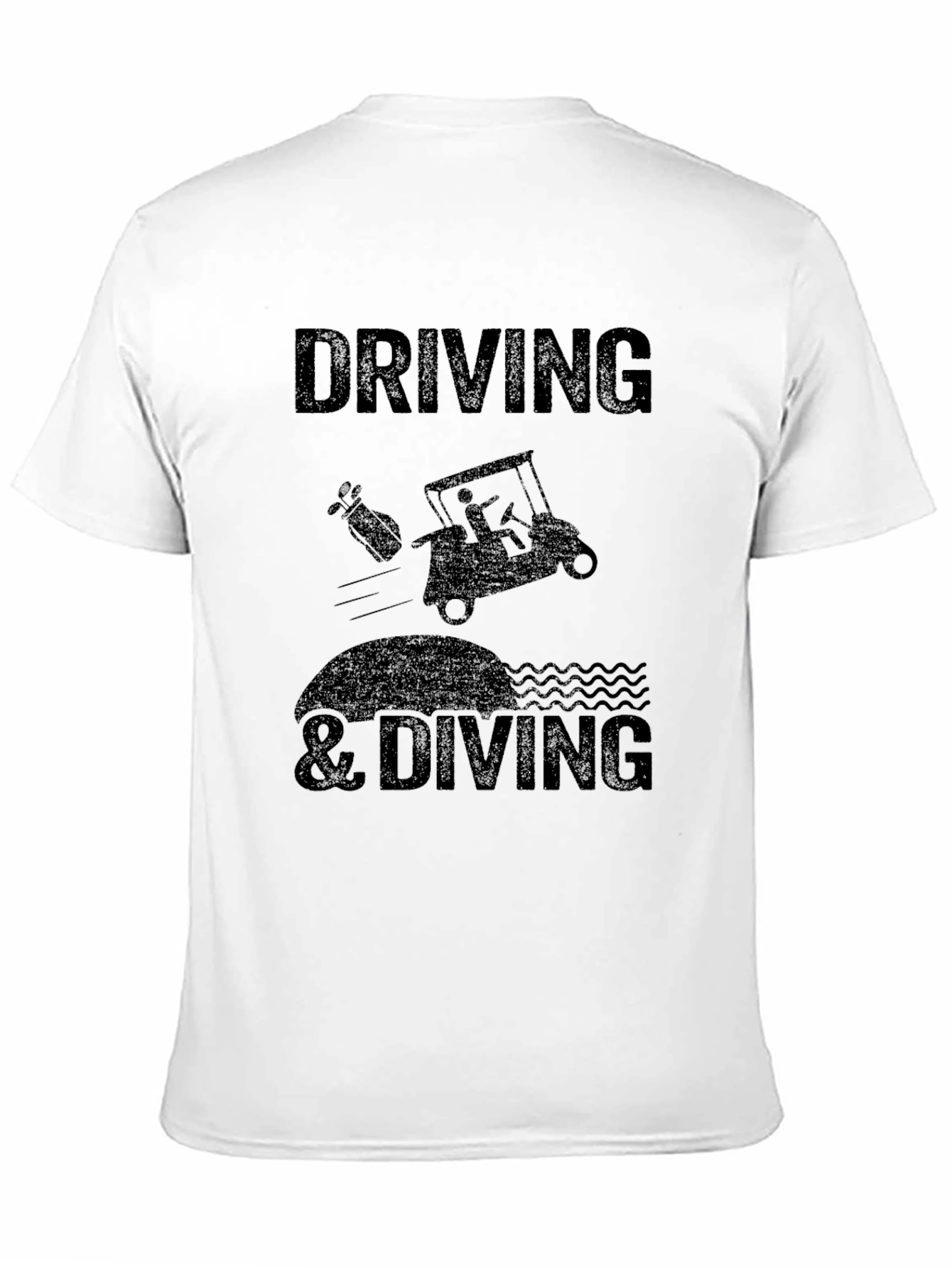 Black Driving & Diving Graphic Tee - Golf Humor T-Shirt view 11