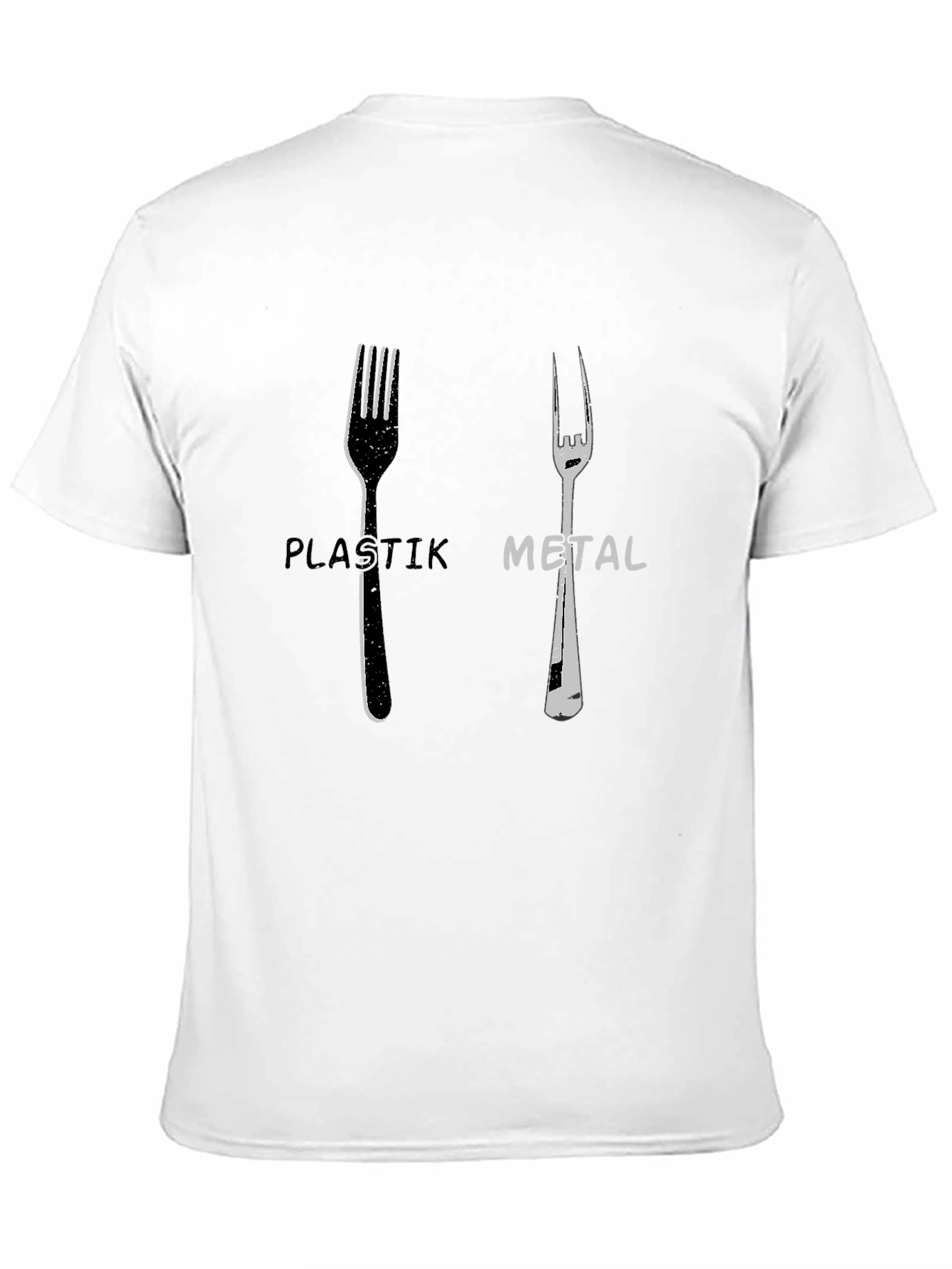 Black Plastik Metal Forks Graphic Tee - Quirky Design view 11