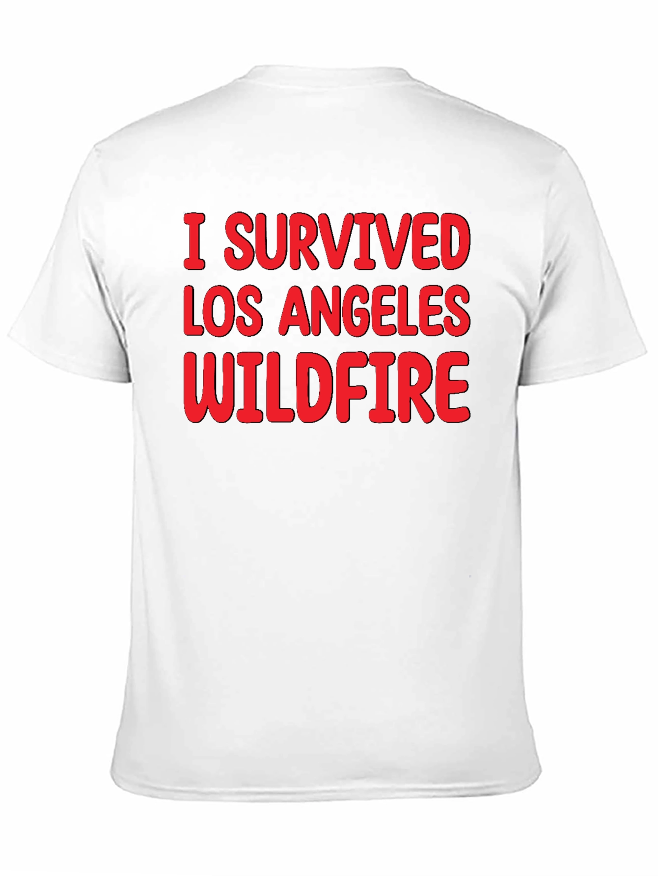 Black I Survived LA Wildfire Black T-Shirt view 11