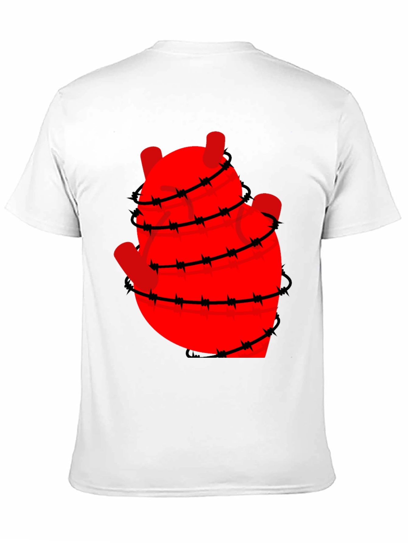 Black Heart Wrapped in Barbed Wire Graphic Tee - Black view 11