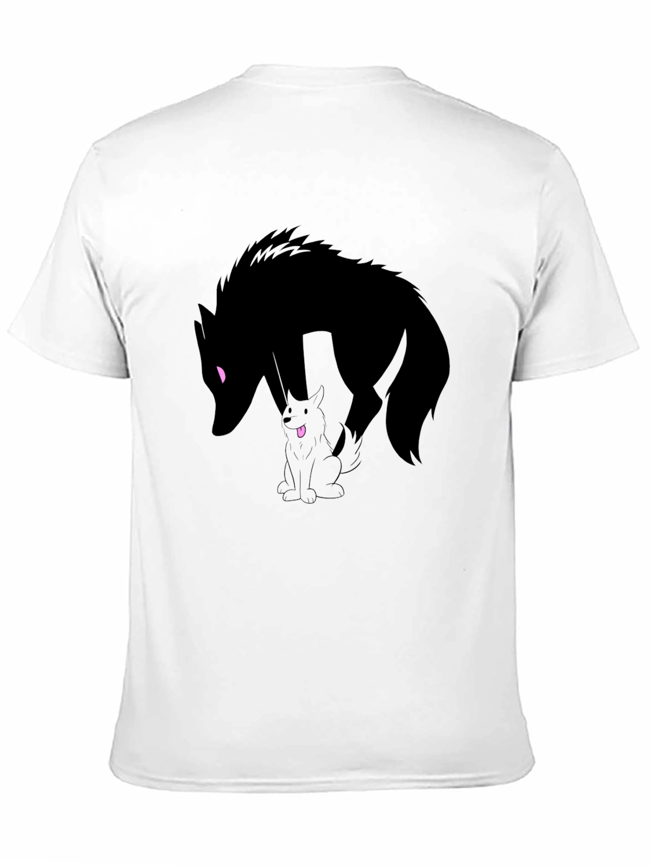 Black Wolf Silhouette Graphic Tee - Black Cotton T-Shirt view 11