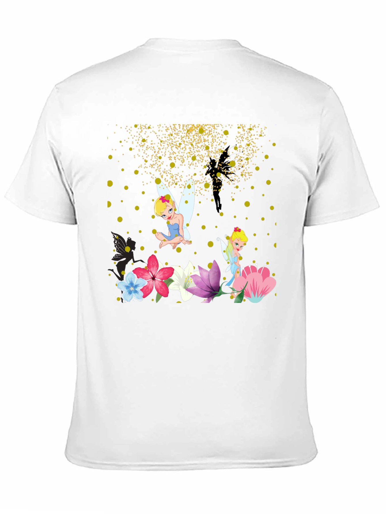 Black Whimsical Fairy Graphic Tee - Black Cotton Blend view 11