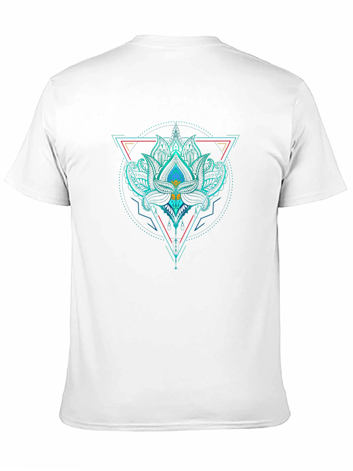 Geometric Lotus T-Shirt - Black - 11