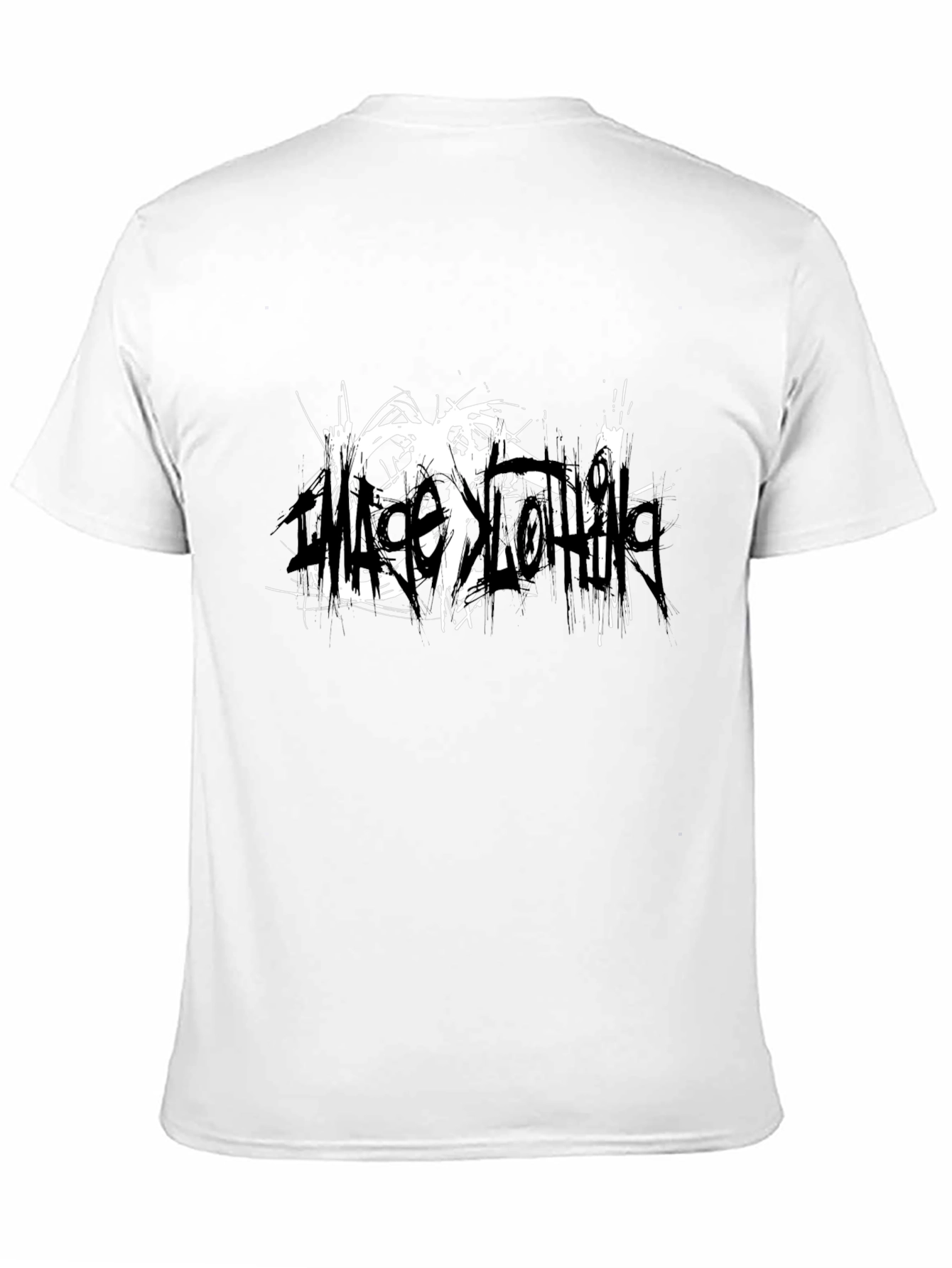 Black Black T-Shirt with Abstract White Graphic view 11
