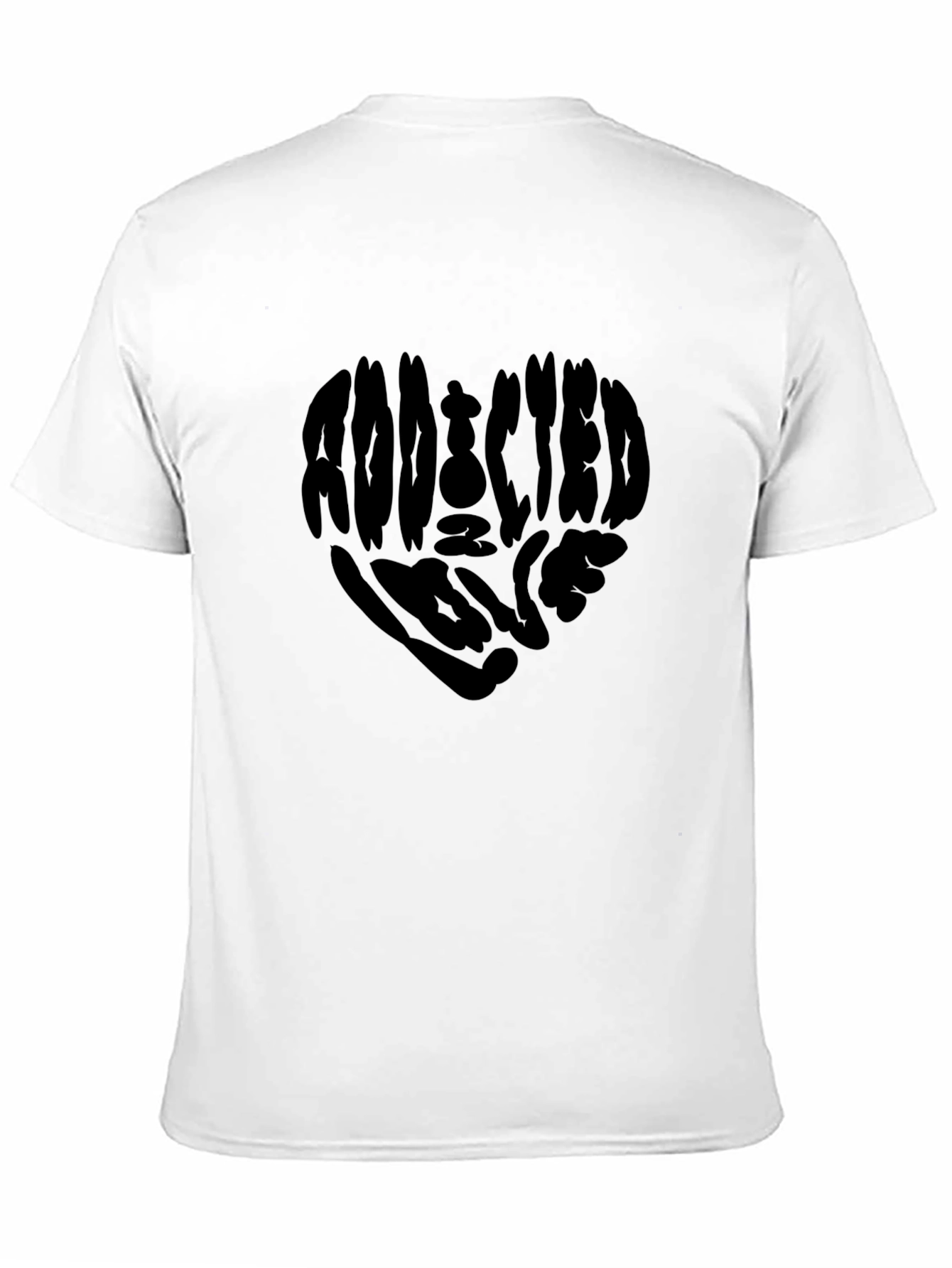 Black Addicted to Love T-Shirt - Heart Graphic Tee view 11