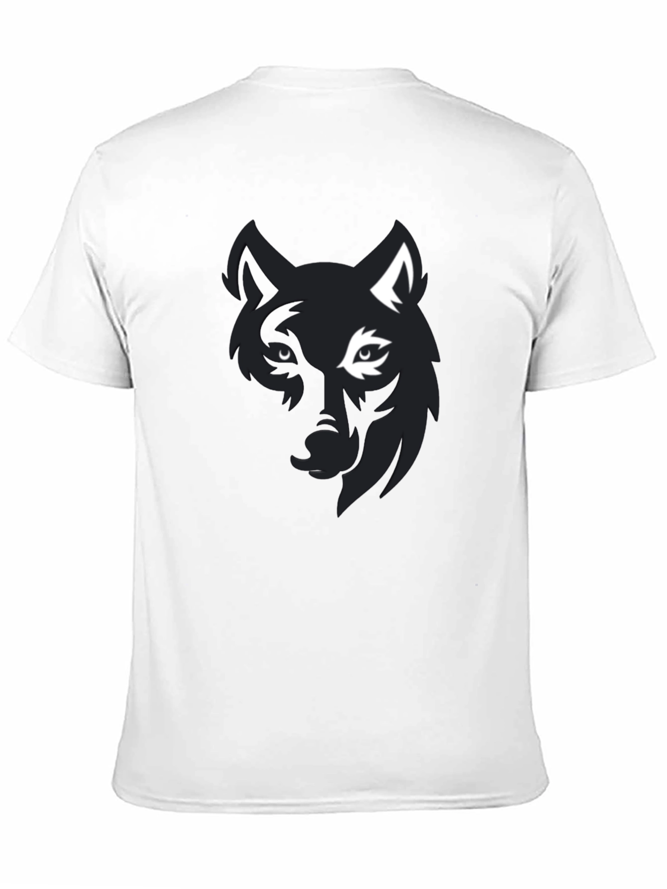 Black Wolf Graphic Print Black T-Shirt for Men view 11