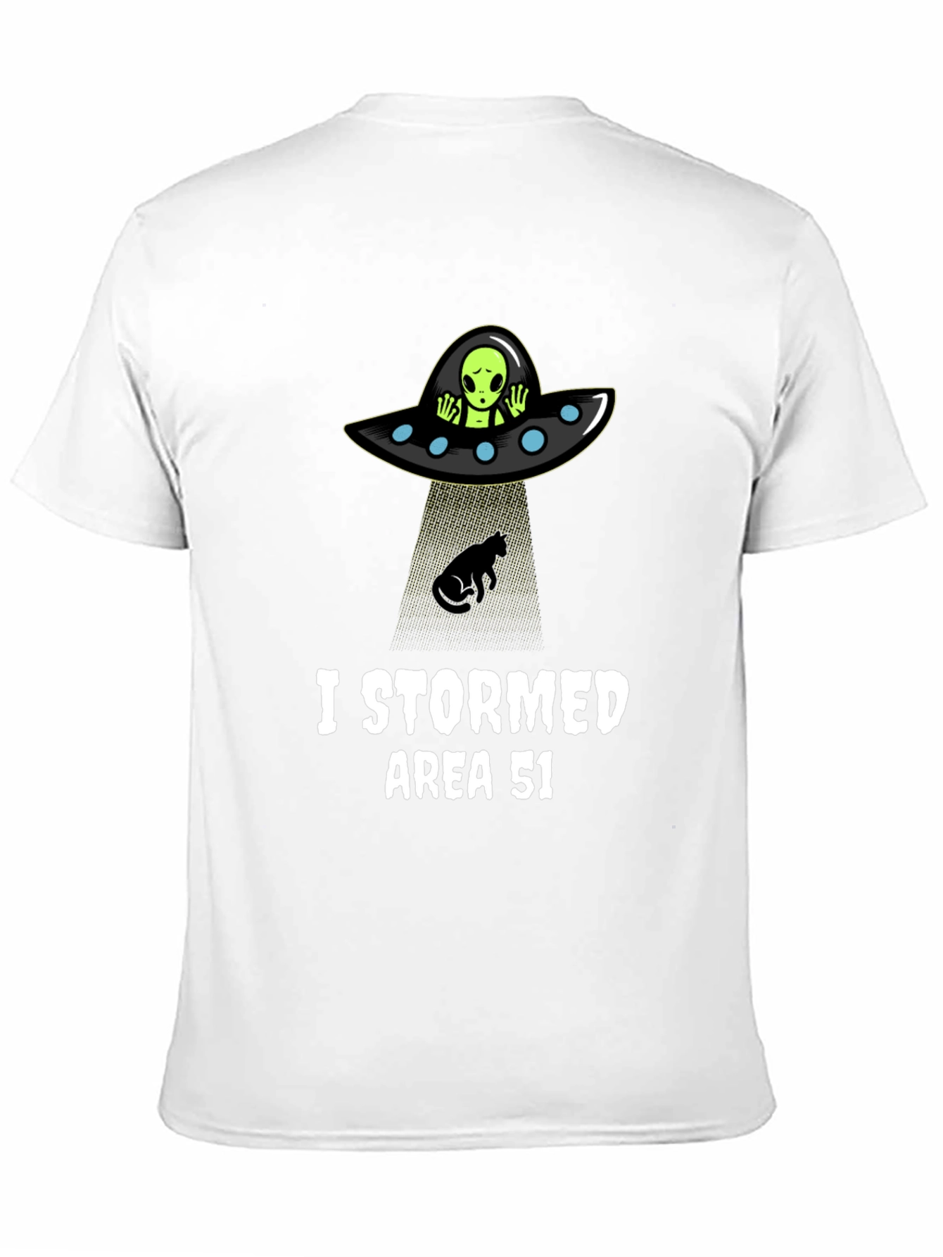 Black I Stormed Area 51 T-Shirt Alien Abduction UFO Cat Humor view 11